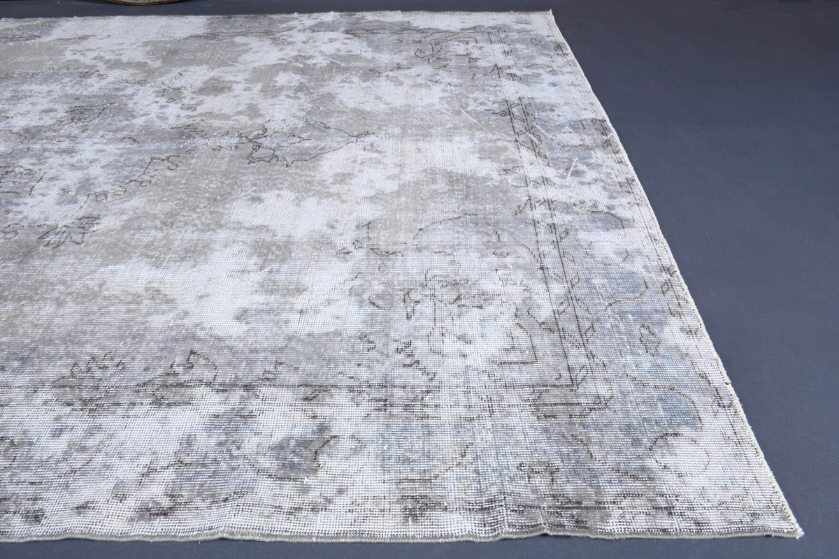 El yapımı vintage halı 183x305 cm çiçek desenli desenli yün - mekan görünümü