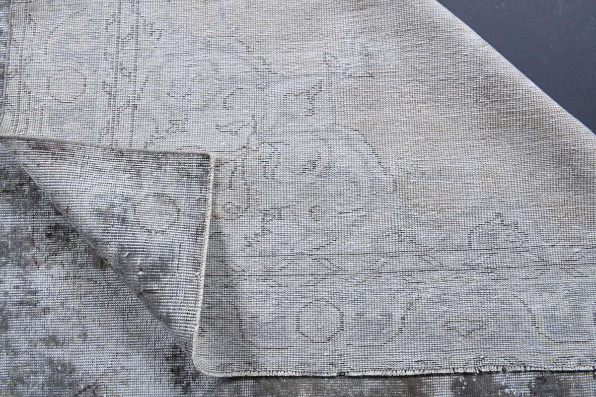 El yapımı vintage halı 183x305 cm çiçek desenli desenli yün - açık alan görünümü