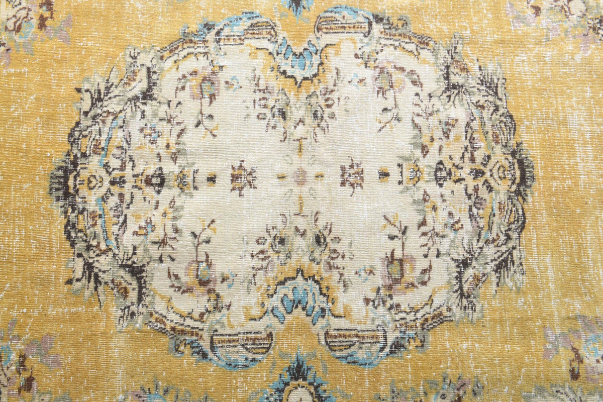El yapımı vintage halı 183x274 cm oryantal desenli yün - desen detayı