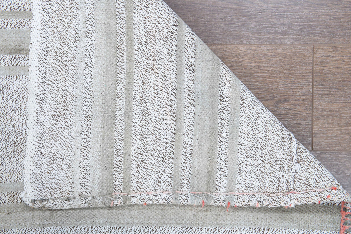 El yapımı vintage halı 201x284 cm çizgili desenli yün - desen detayı
