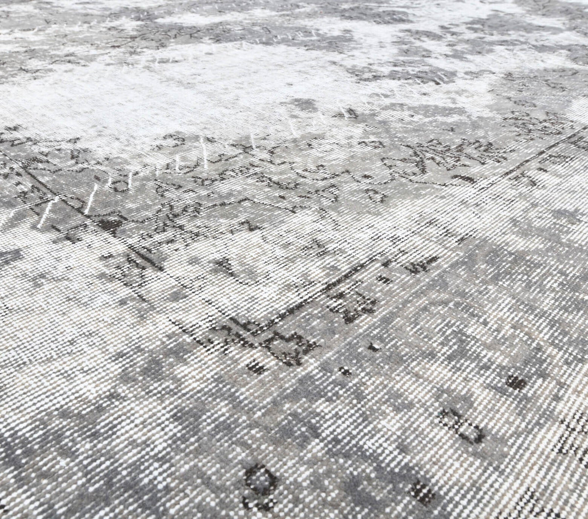 Vintage Anatolian Distressed Gray Area Rug