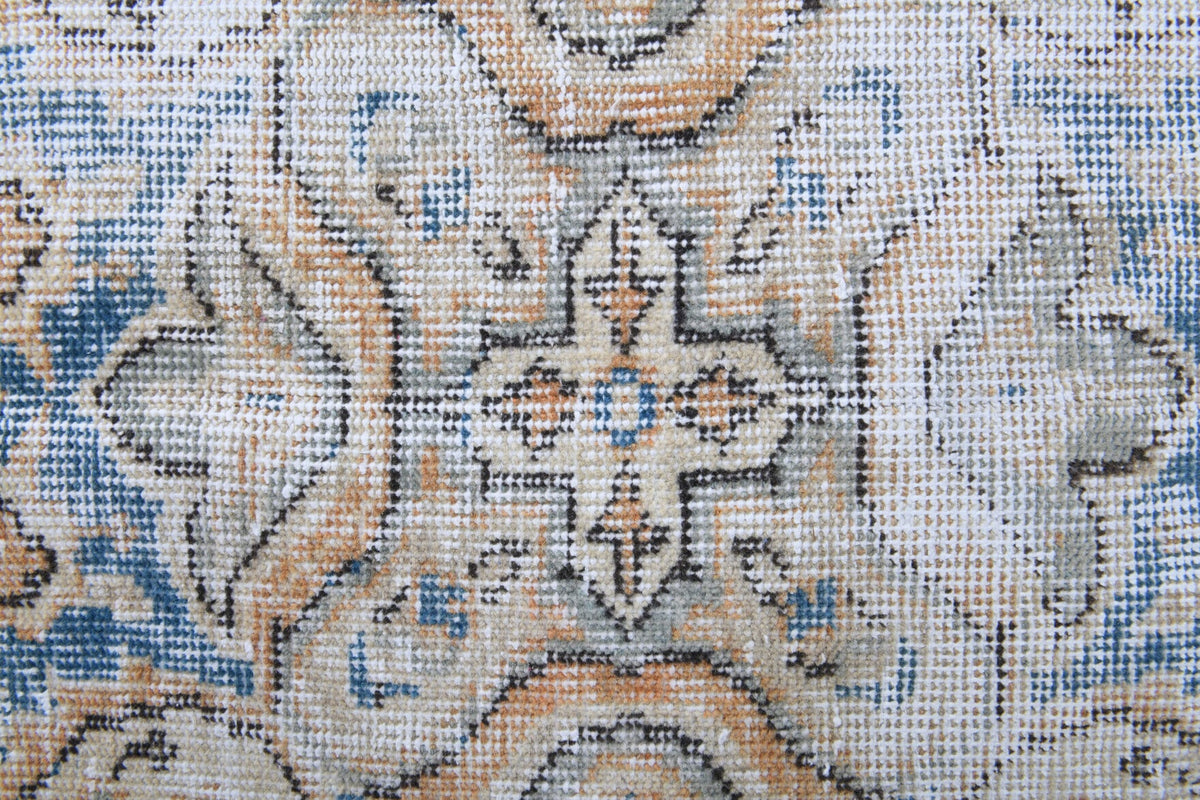 El yapımı vintage halı 241x325 cm oryantal desenli yün - mekan görünümü