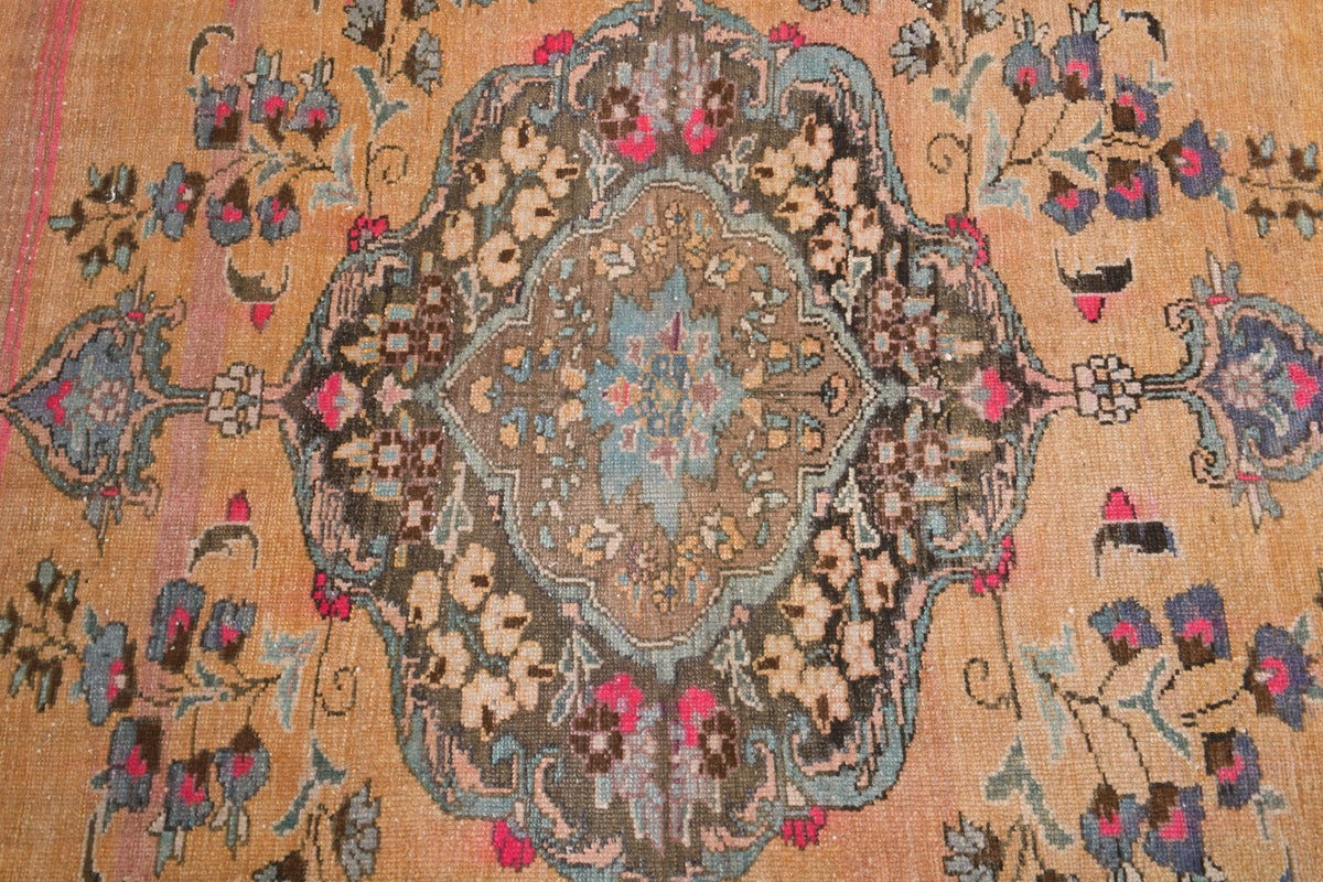 El yapımı vintage halı 249x348 cm oryantal desenli yün - üstten görünüm