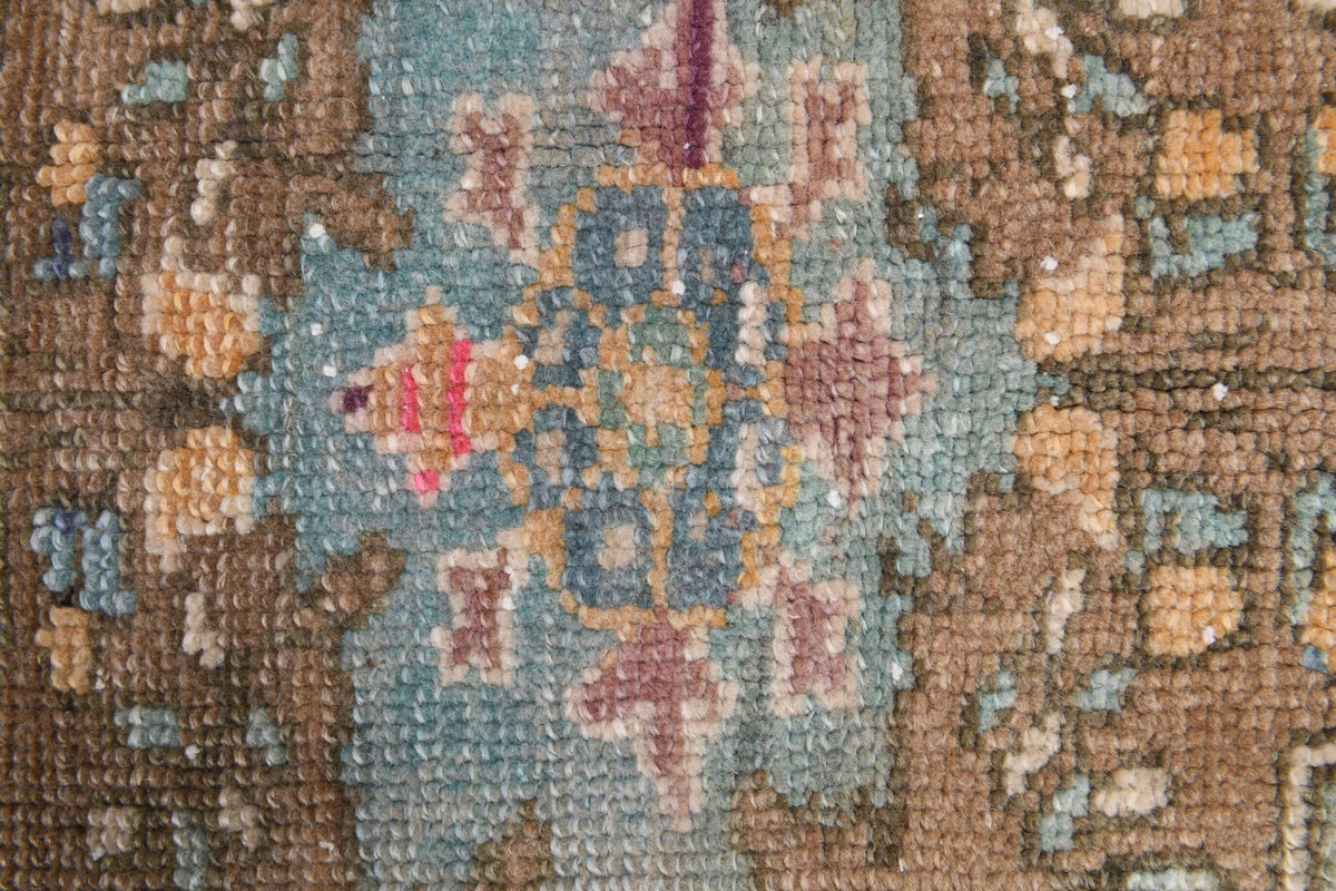 El yapımı vintage halı 249x348 cm oryantal desenli yün - açık alan görünümü