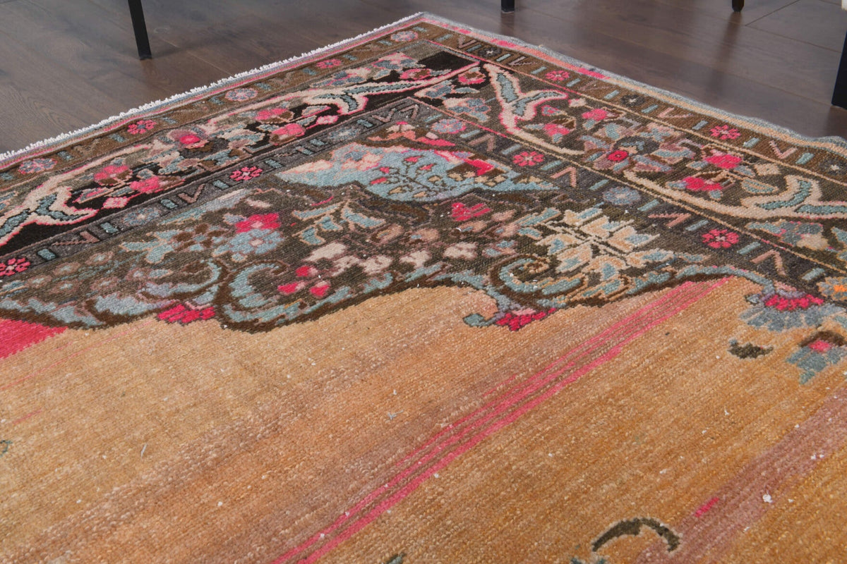 El yapımı vintage halı 249x348 cm oryantal desenli yün