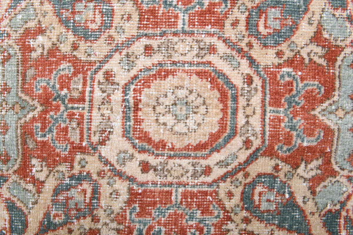 El yapımı vintage halı 231x351 cm oryantal desenli yün - desen detayı