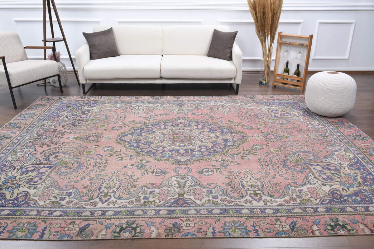 Persian Pink Vintage Large Area Rug