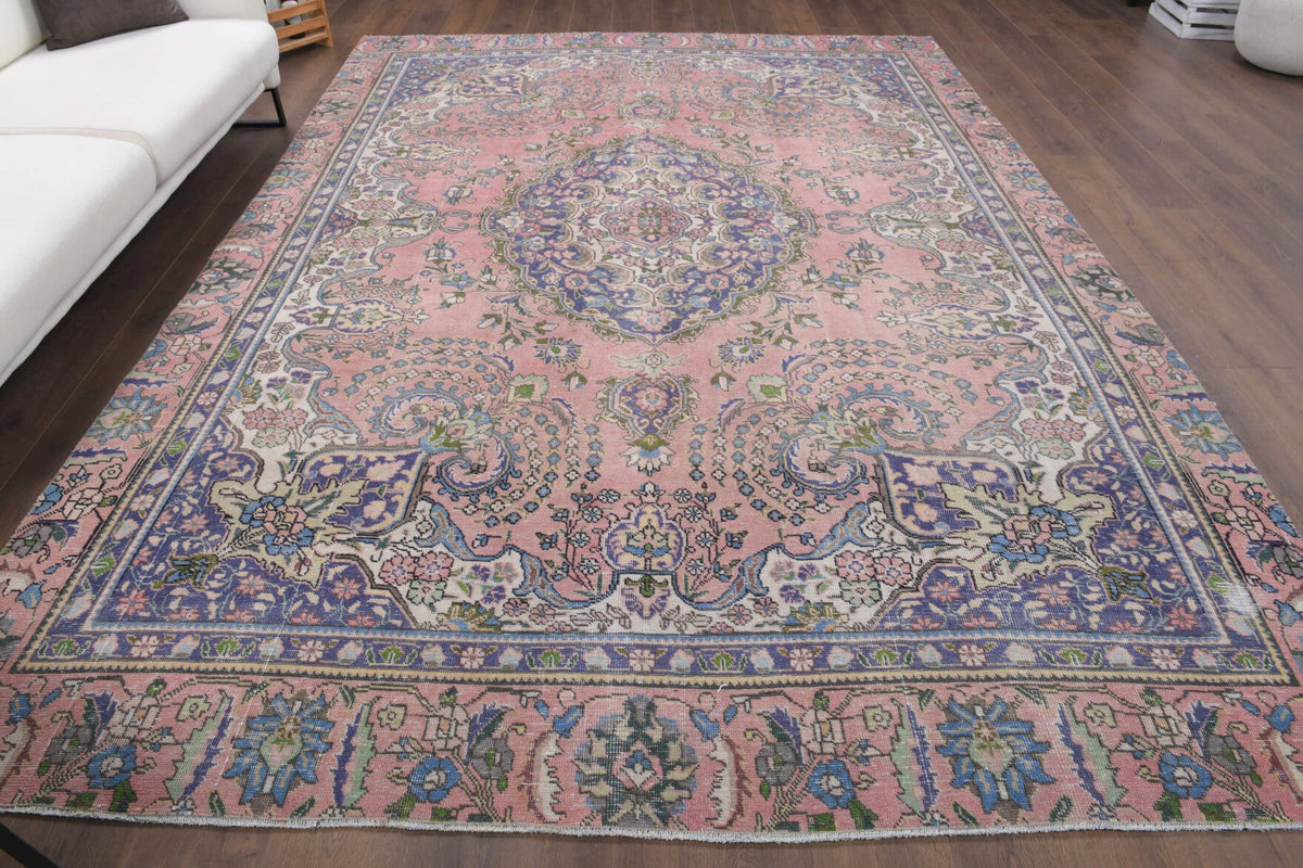 Persian Pink Vintage Large Area Rug
