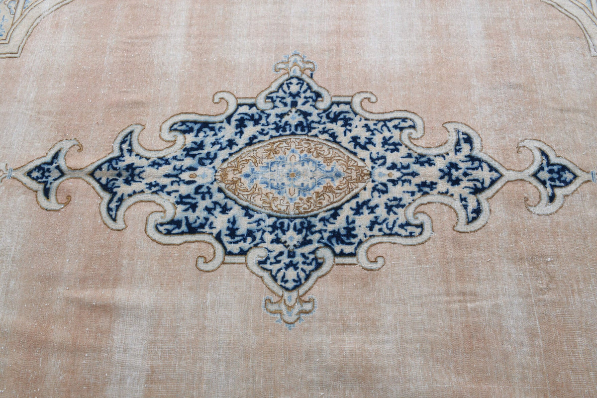 El yapımı vintage halı 274x378 cm oryantal desenli yün - desen detayı