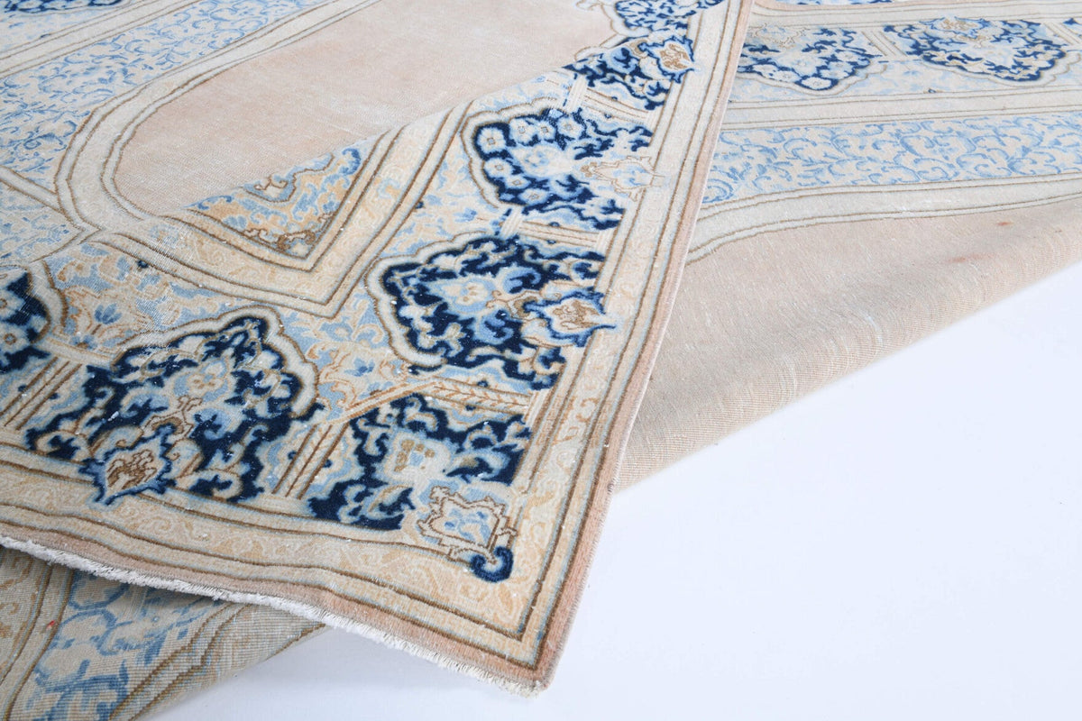 El yapımı vintage halı 274x378 cm oryantal desenli yün - farklı açıdan görünüm