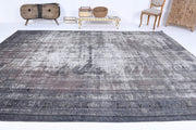 1960'lardan Anadolu kökenli düz zeminli el dokuma vintage halı, 267x374 cm