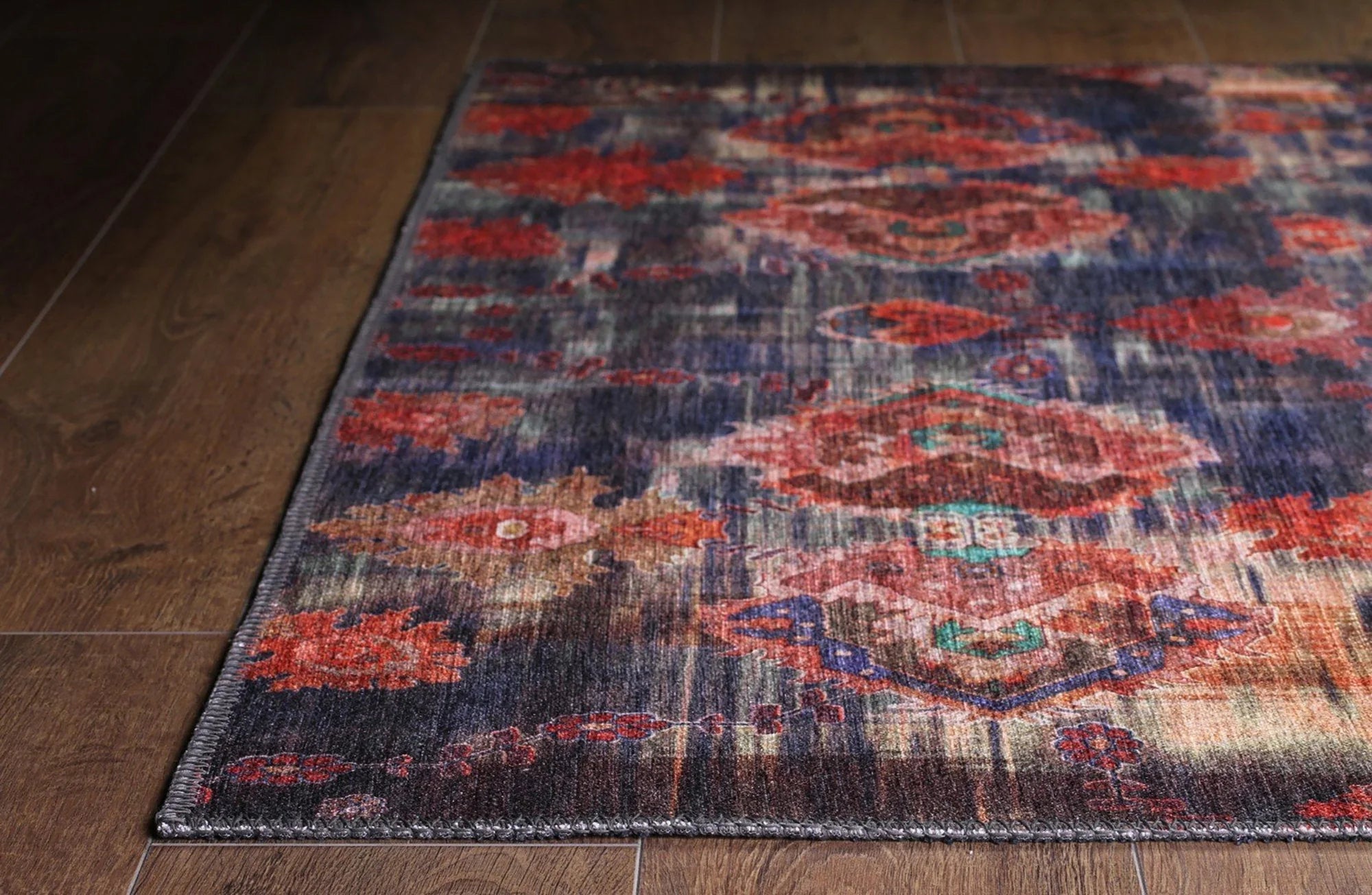 Lacivert ve Bordo Ebruli Geçişli Modern Vintage Halı - OUTLET - AL111OU