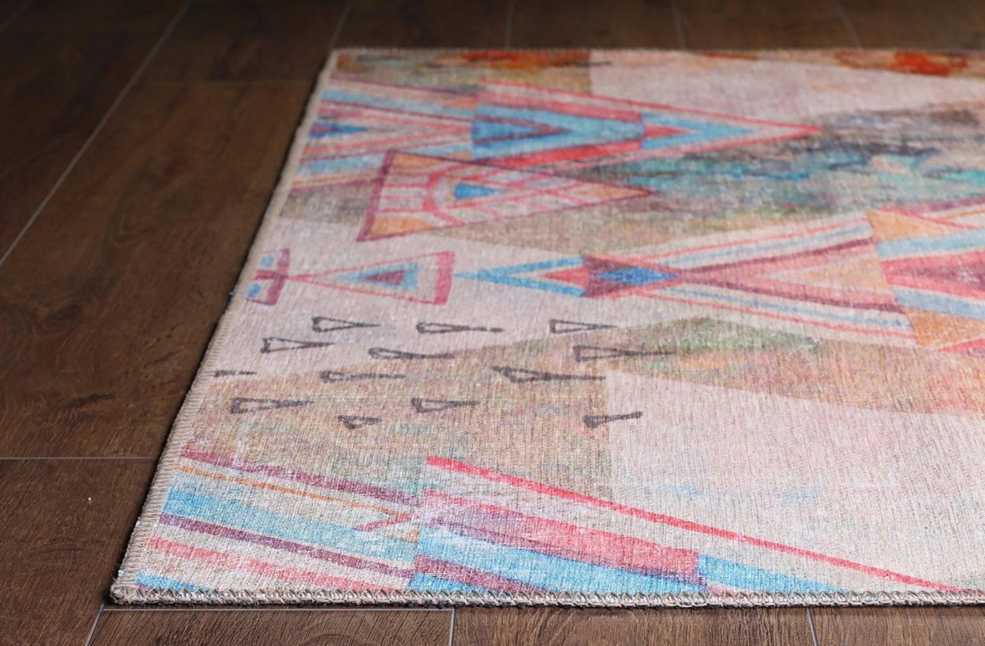 Gray Geometric Patterned Vintage Carpet - CLEARANCE - AL129OU