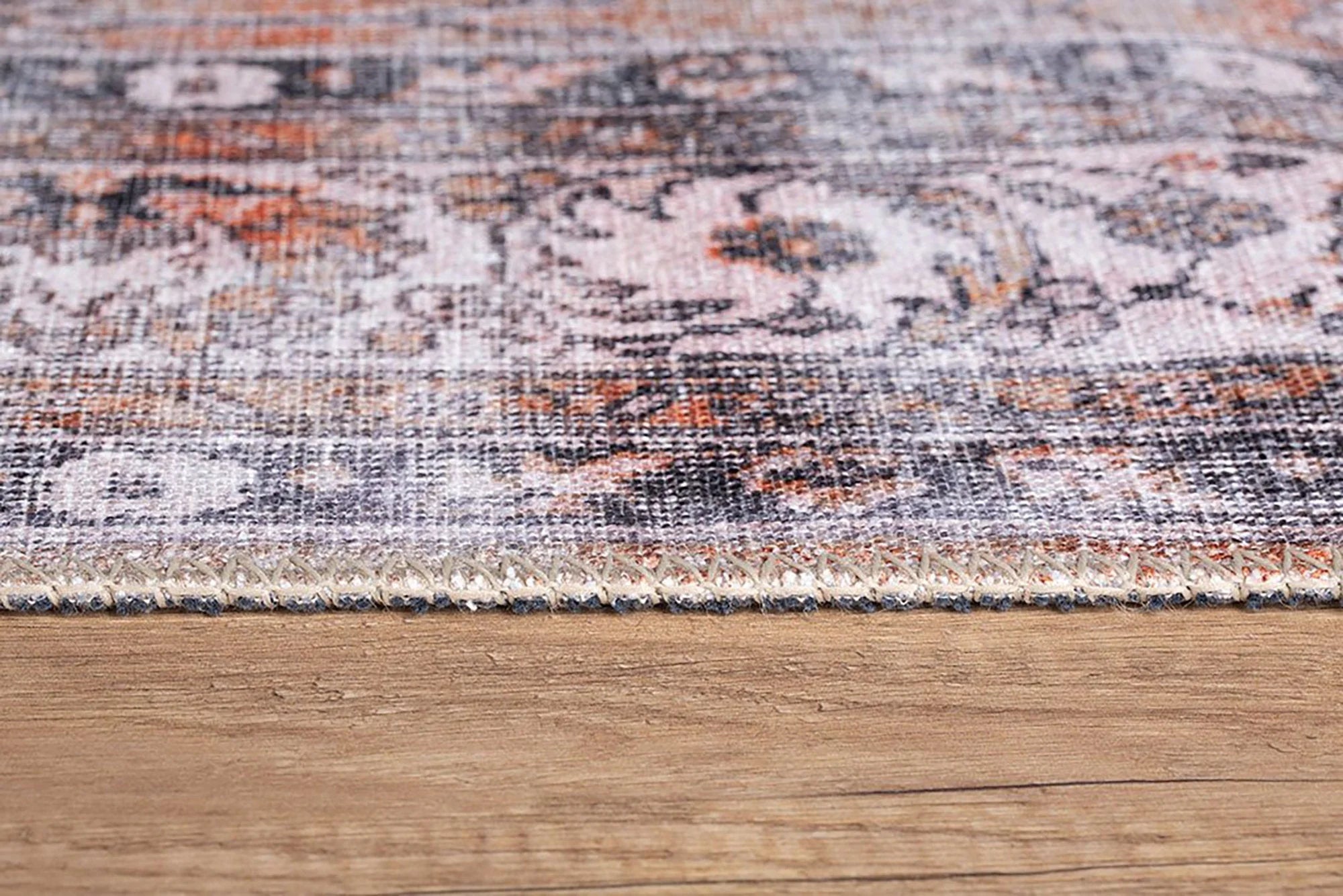 Gray Geometric Patterned Vintage Carpet - CLEARANCE - AL159OU
