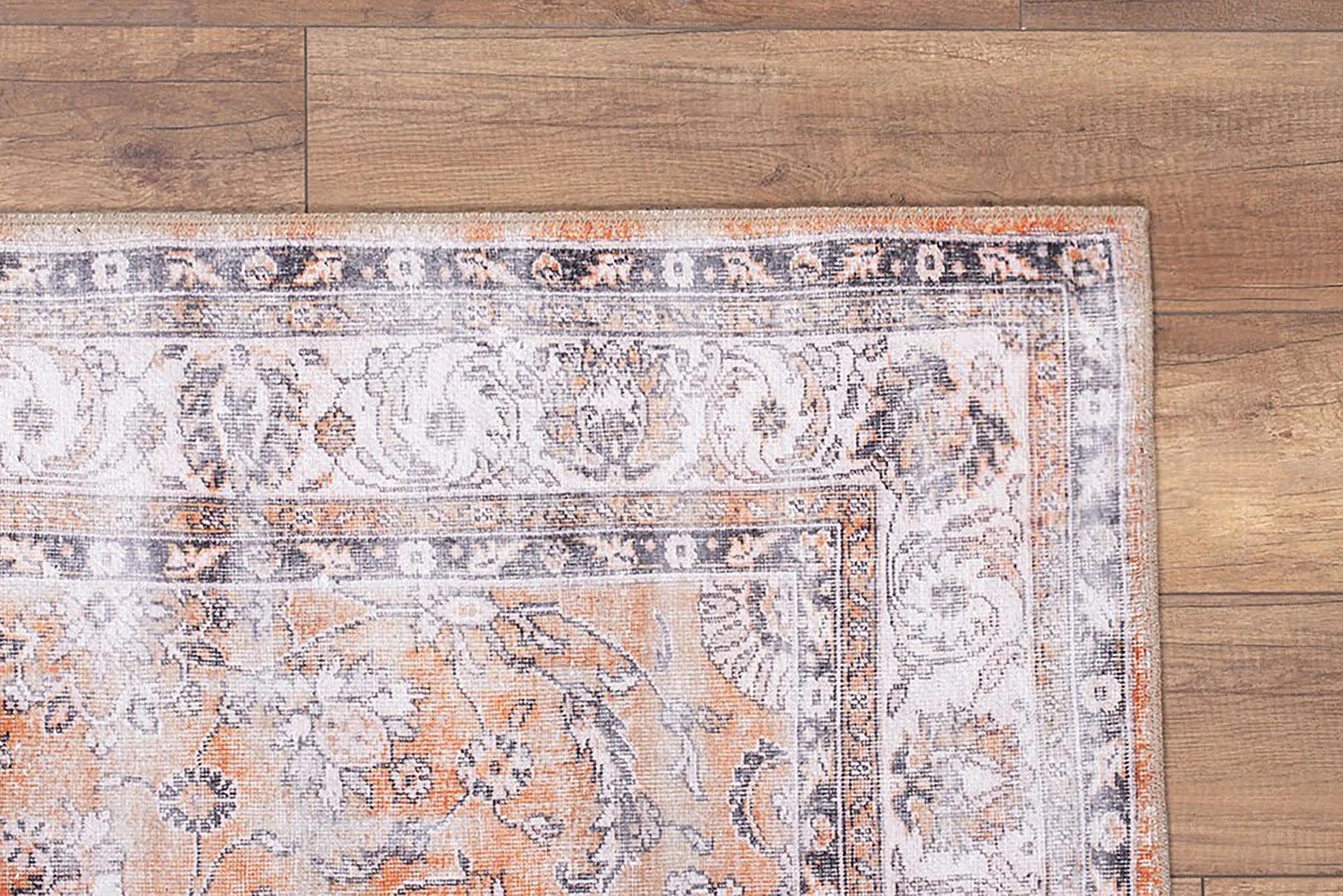 Gray Geometric Patterned Vintage Carpet - CLEARANCE - AL159OU