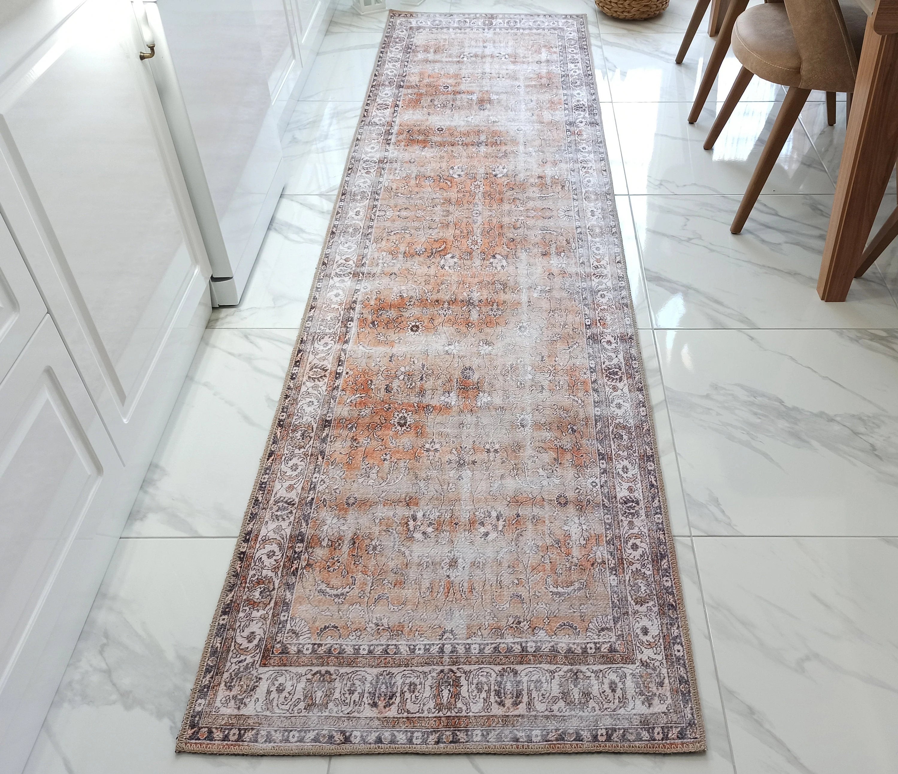 Gray Geometric Patterned Vintage Carpet - CLEARANCE - AL159OU