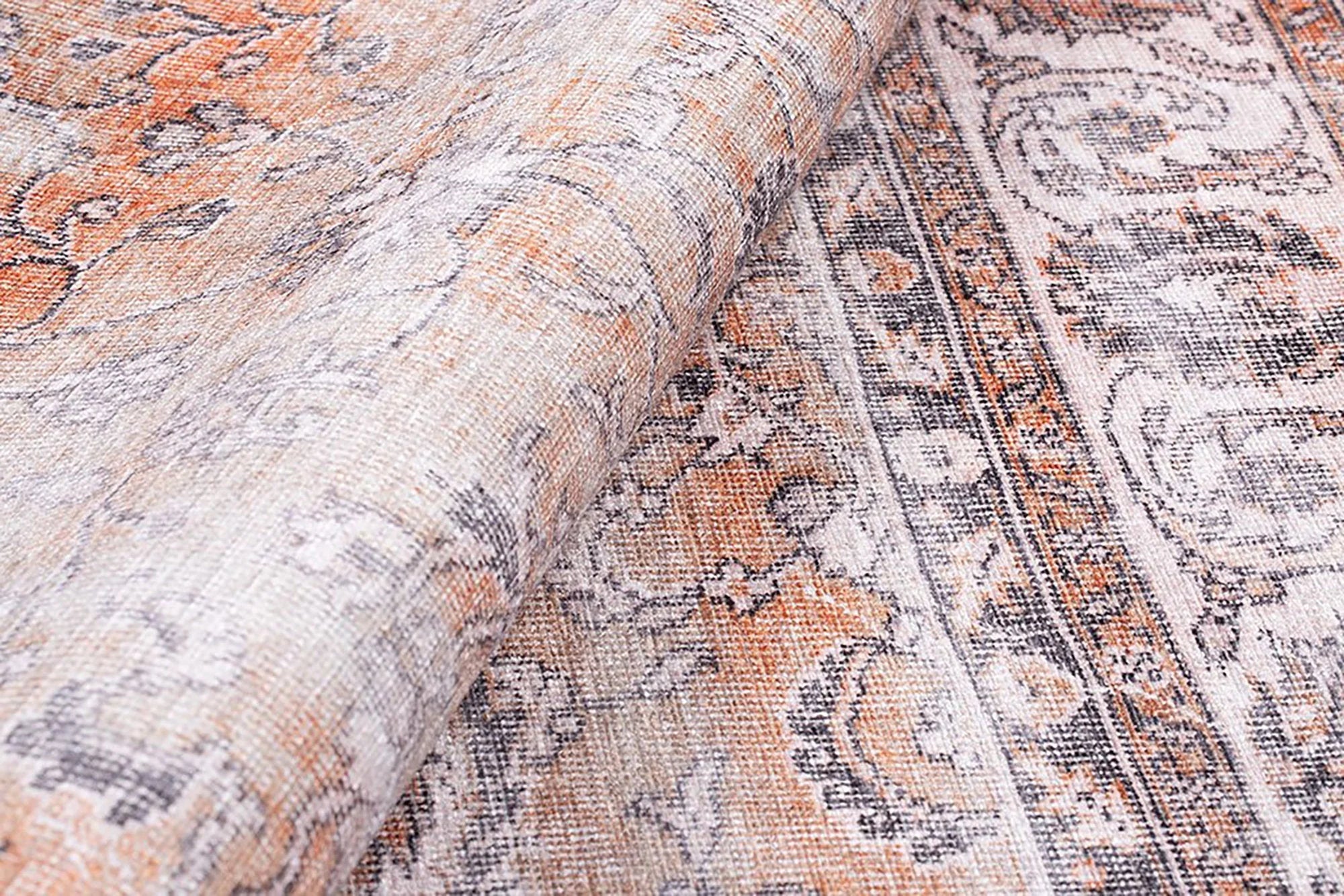 Gray Geometric Patterned Vintage Carpet - CLEARANCE - AL159OU