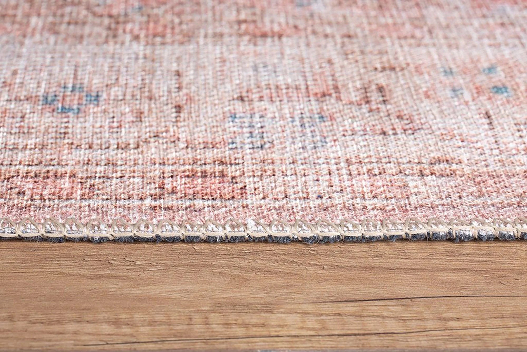 Solgun Yanık Turuncu ve Pudra Eskitme Vintage Halı - OUTLET - AL185OU