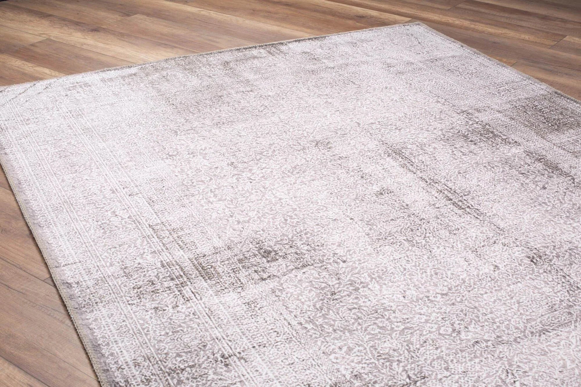 Gümüş Gri ve Vizon Tamamen Eskitme Vintage Halı - OUTLET - AL222OU