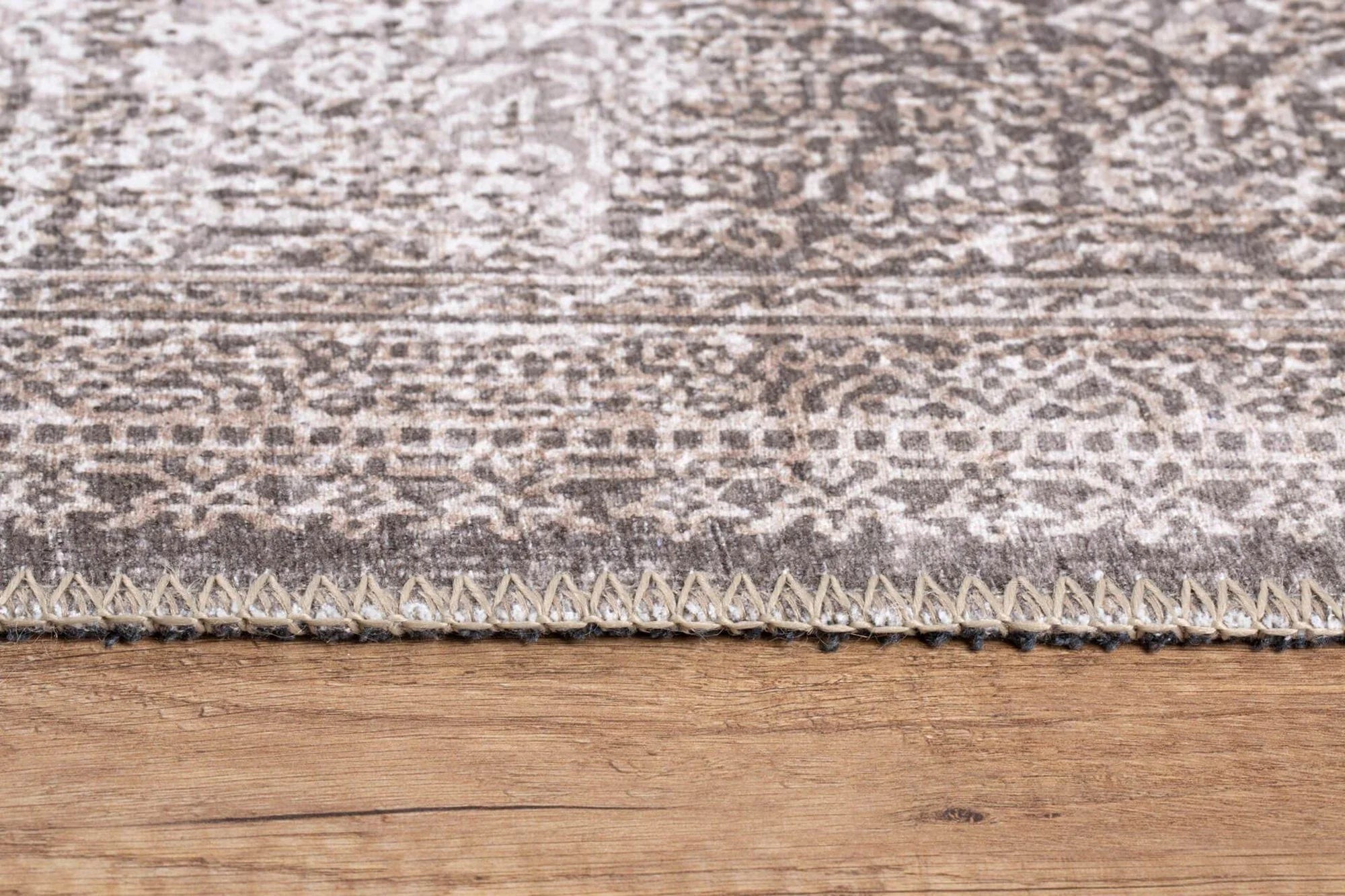 Gümüş Gri ve Vizon Tamamen Eskitme Vintage Halı - OUTLET - AL222OU