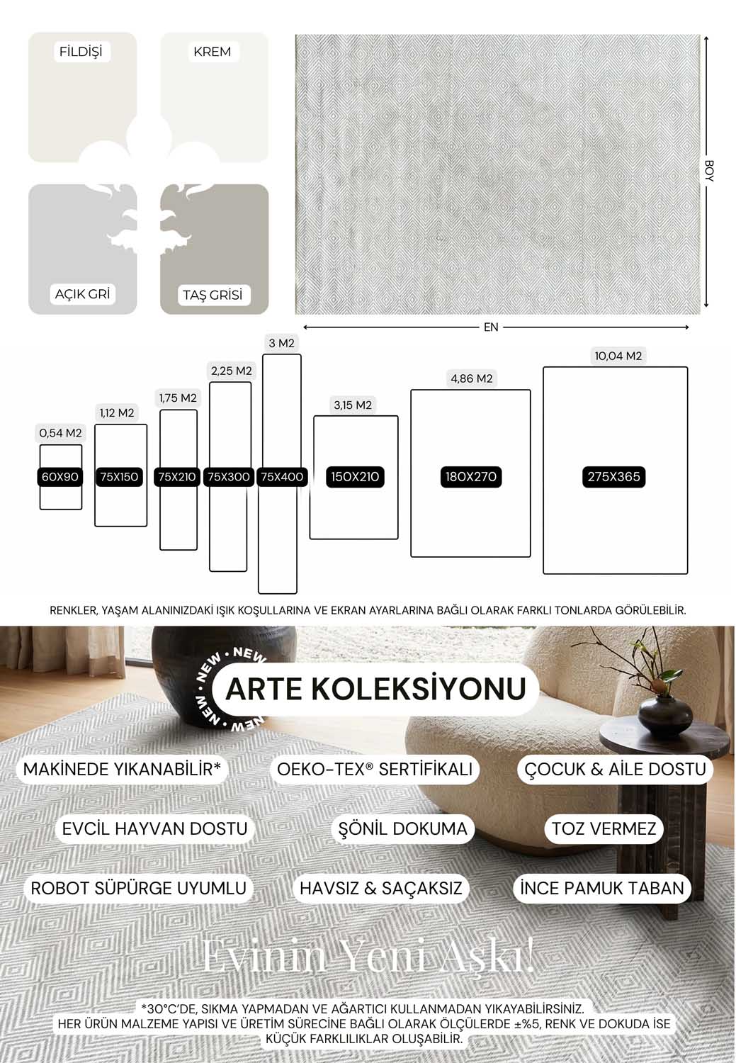 Modern Geometrik Elmas Desenli Açık Gri ve Beyaz Minimalist Halı - AR864CC