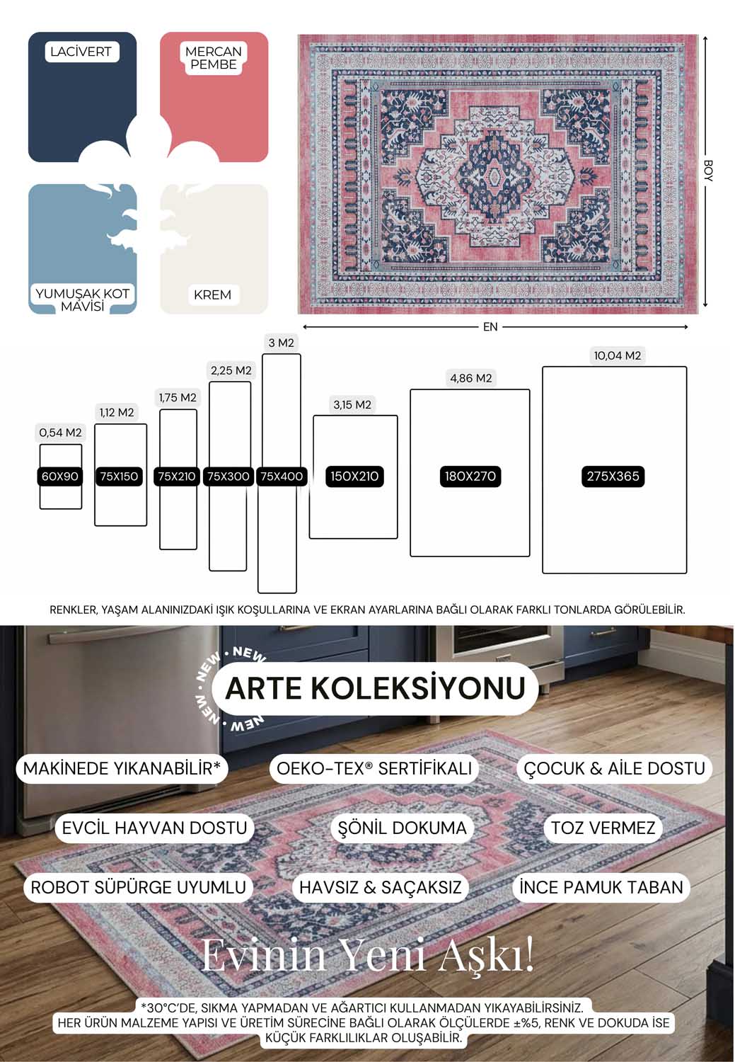 Uşak Blue Red Vintage Kilim Carpet