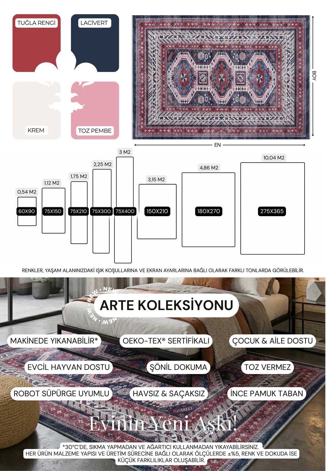 Uşak Blue Red Vintage Kilim Carpet