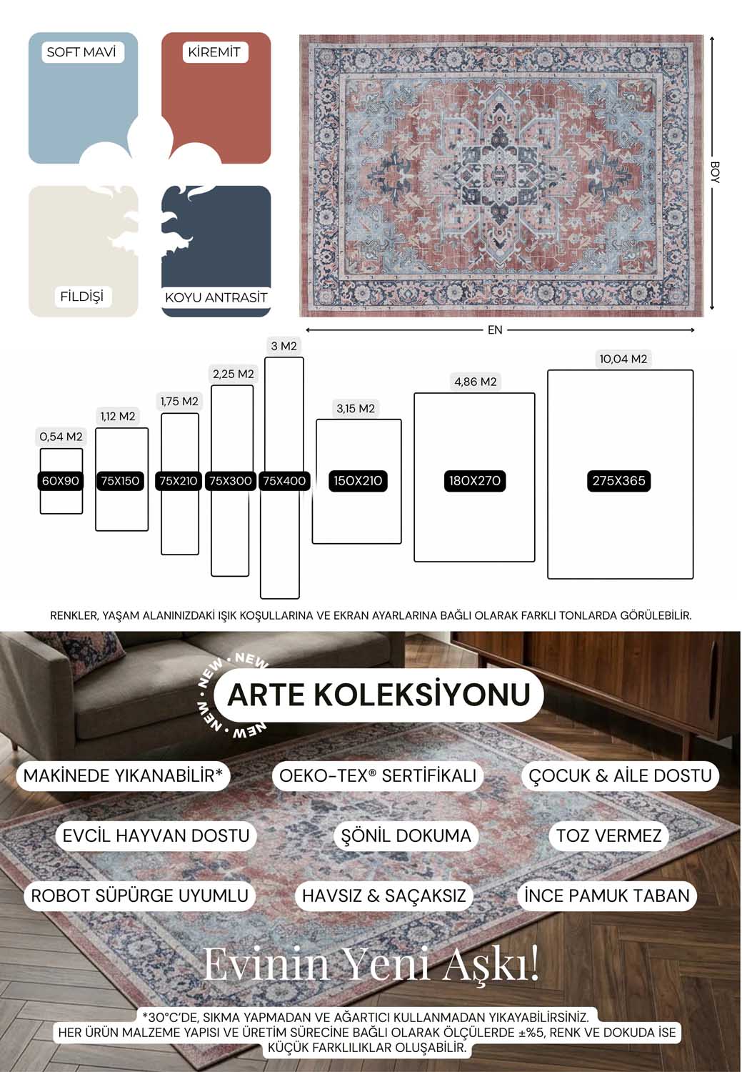 Uşak Blue Red Vintage Kilim Carpet