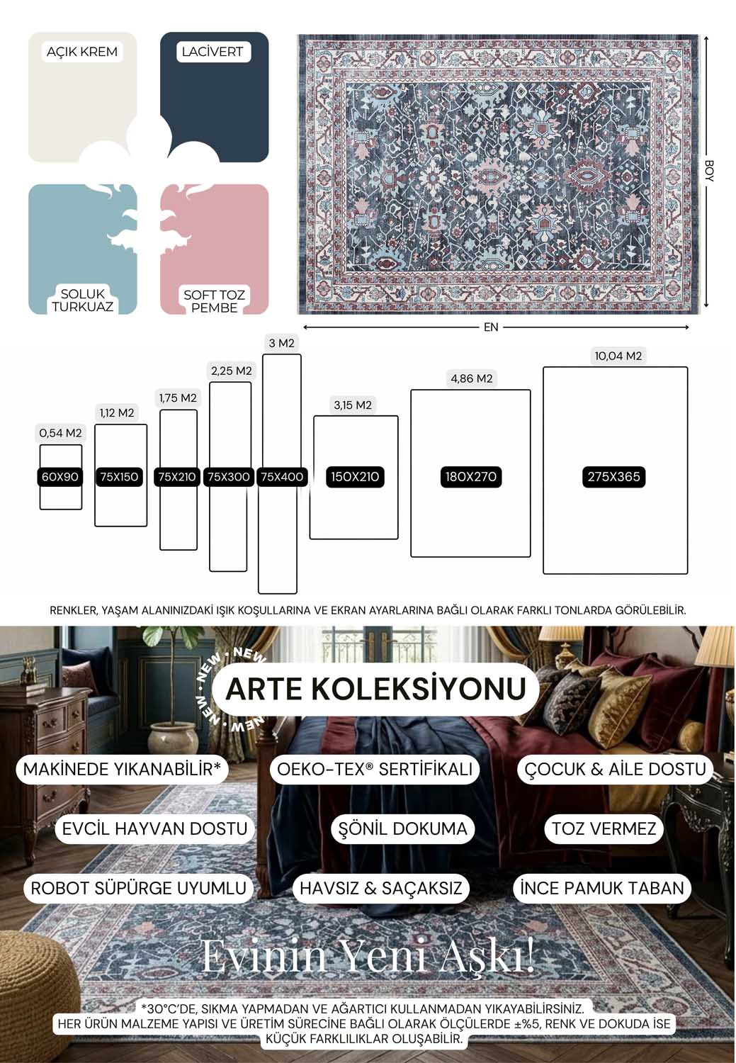 Uşak Blue Red Vintage Kilim Carpet