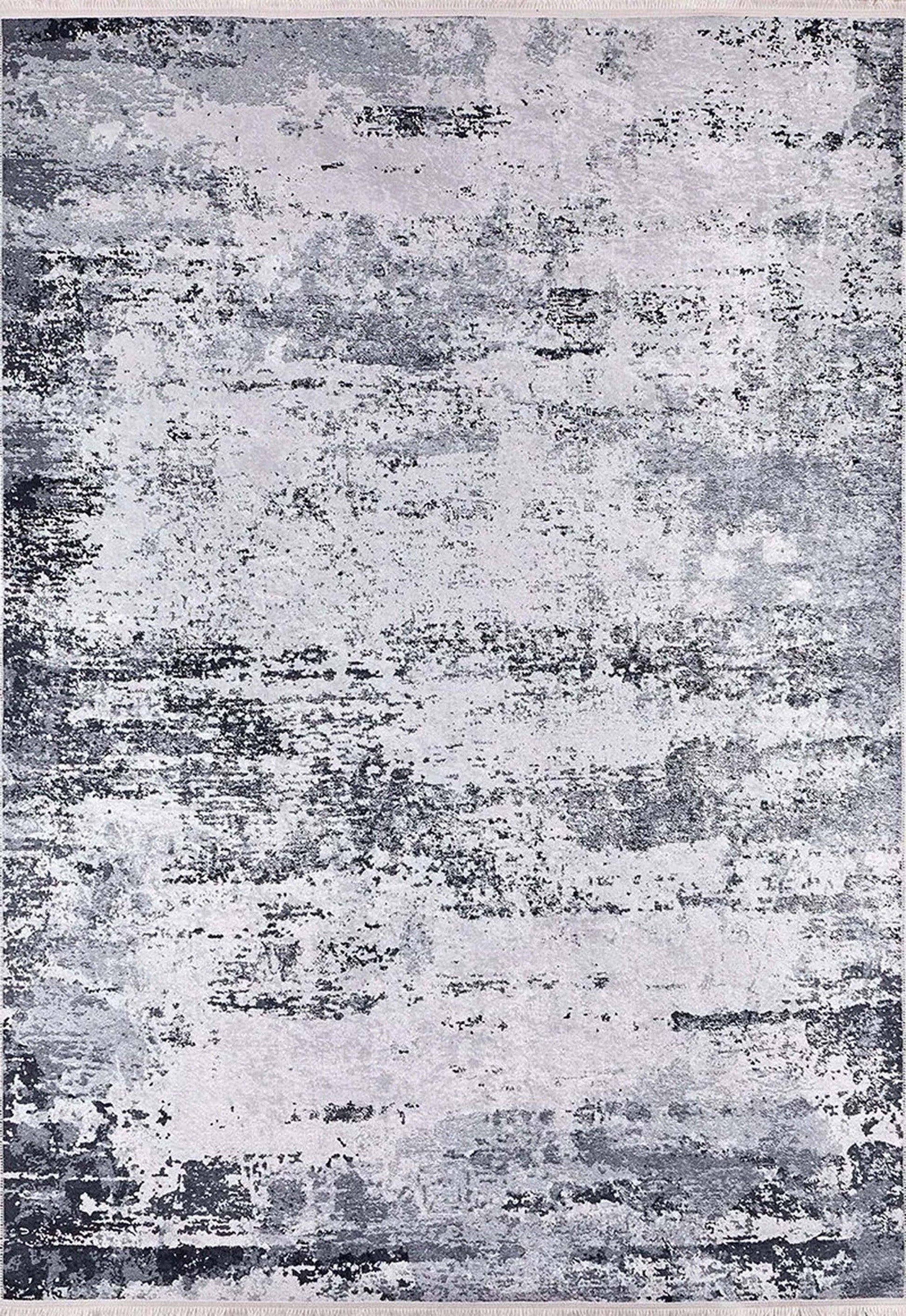 Abstract Desenli Eskitme Gri Halı
