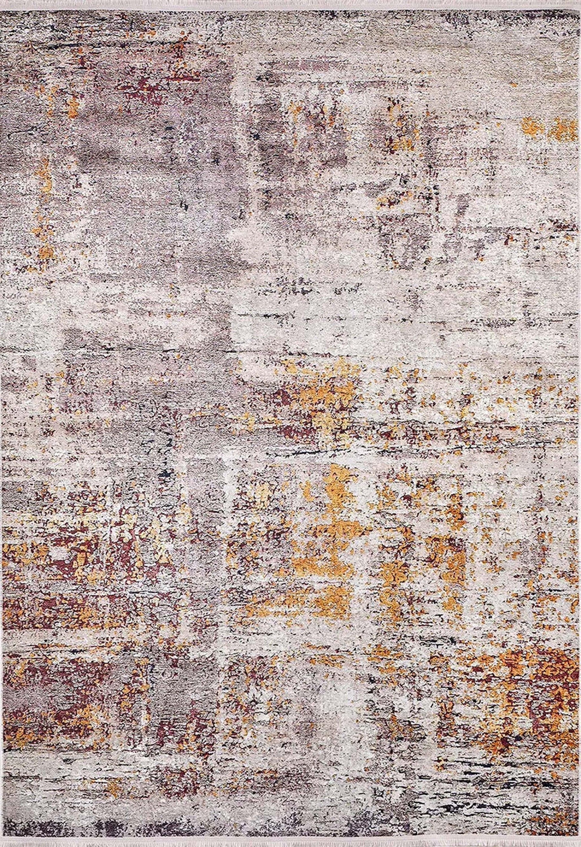 Abstract Desenli Fildişi Bej Altın Kahverengi Halı