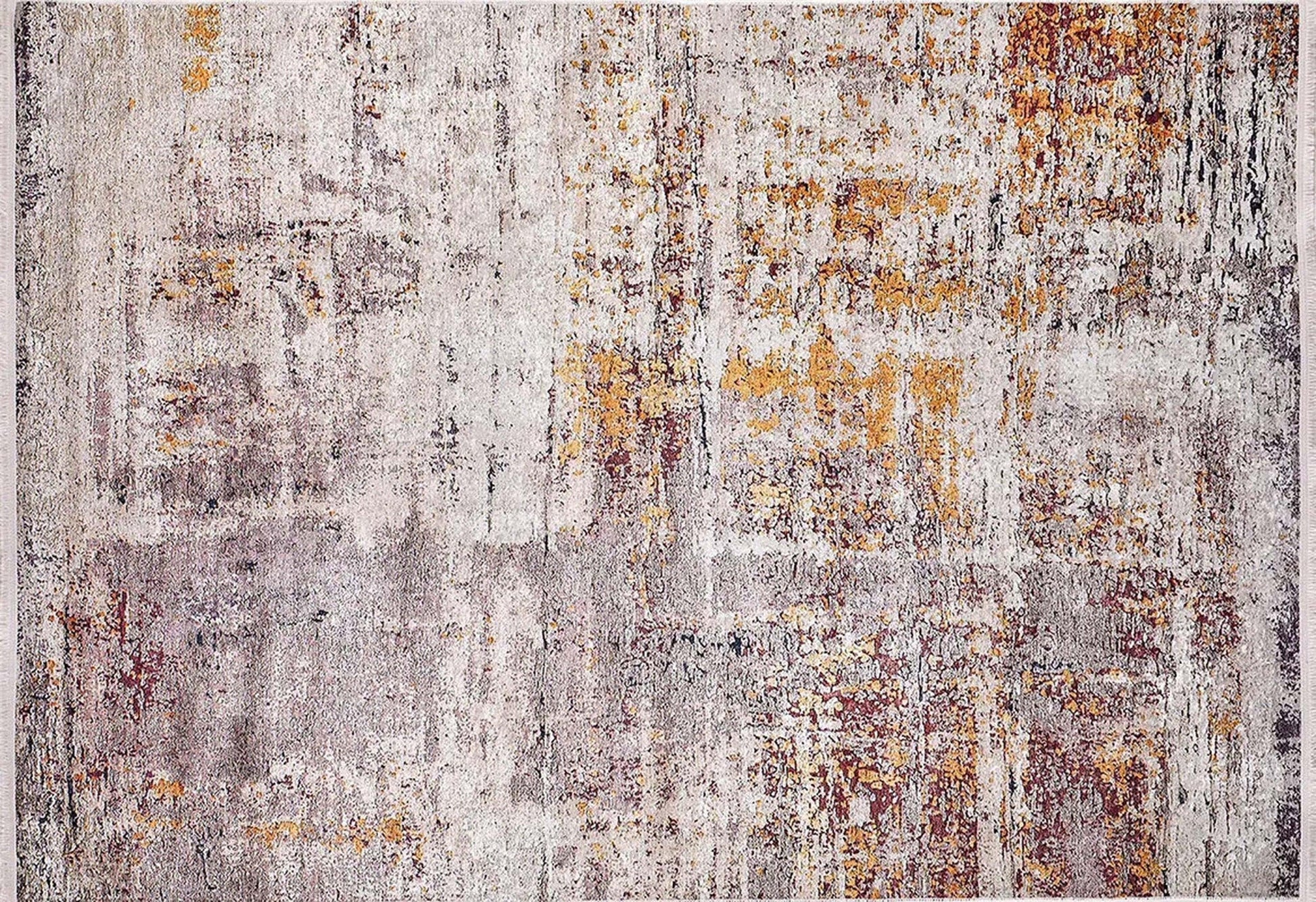 Abstract Desenli Fildişi Bej Altın Kahverengi Halı