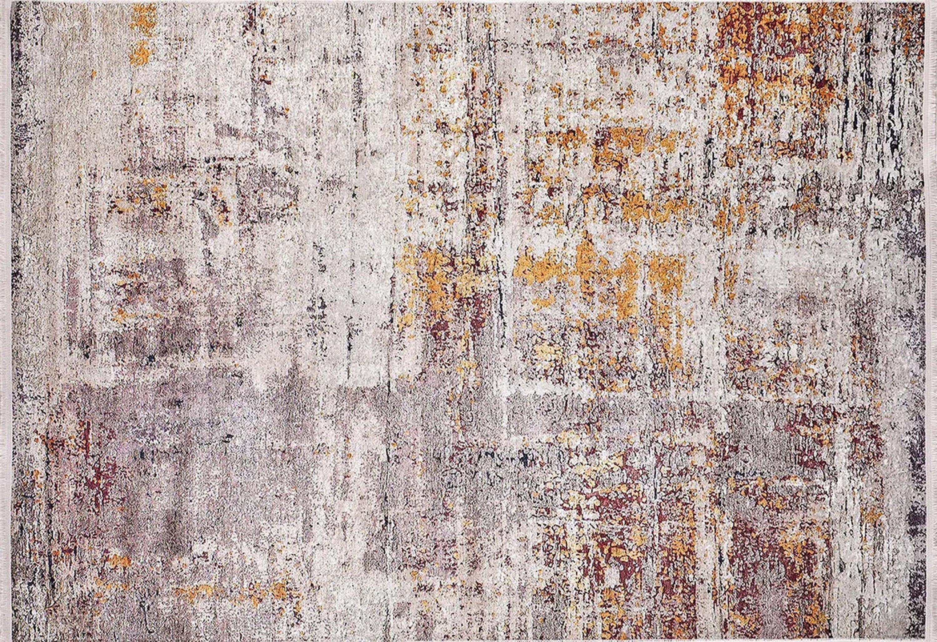 Abstract Desenli Fildişi Bej Altın Kahverengi Halı
