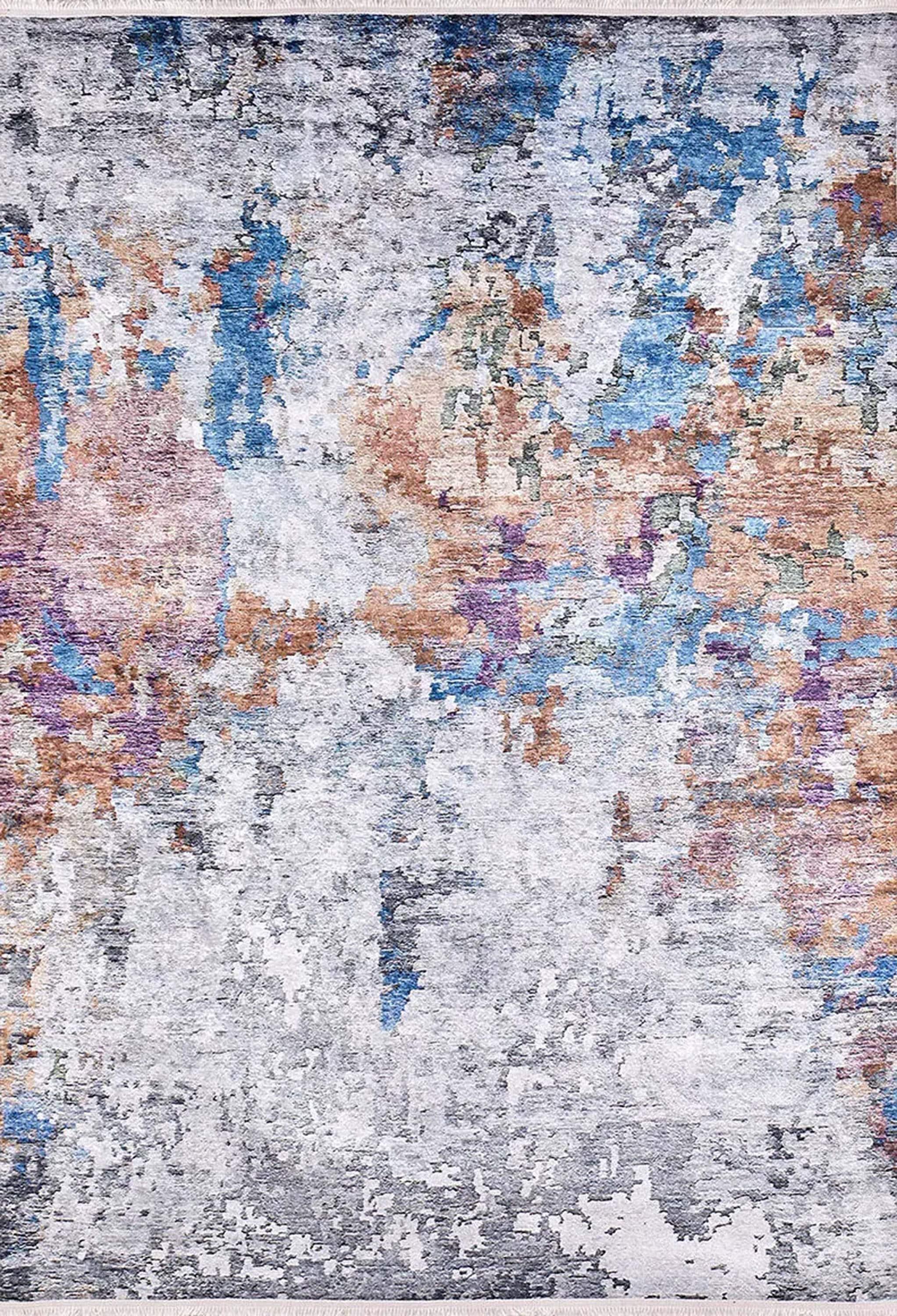 Abstract Desenli Modern Gri Halı