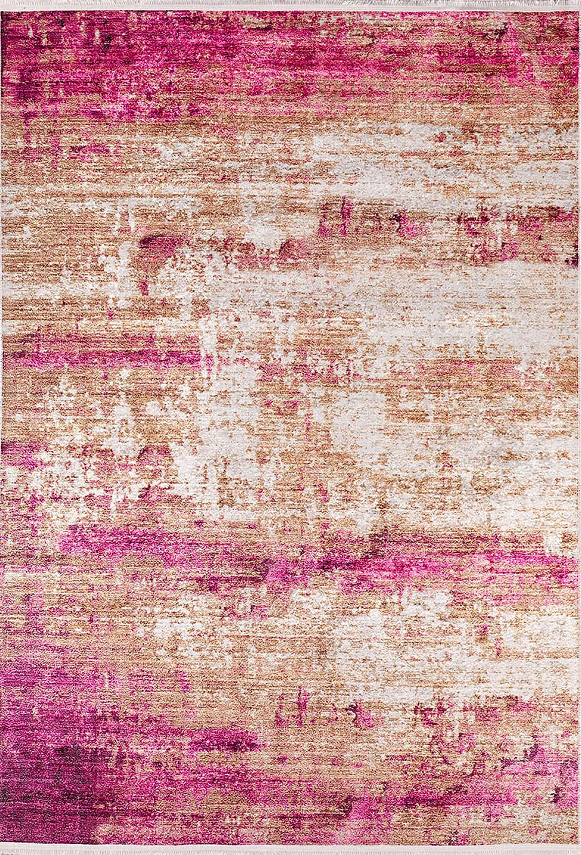 Abstract Desenli Pembe Bej Modern Halı