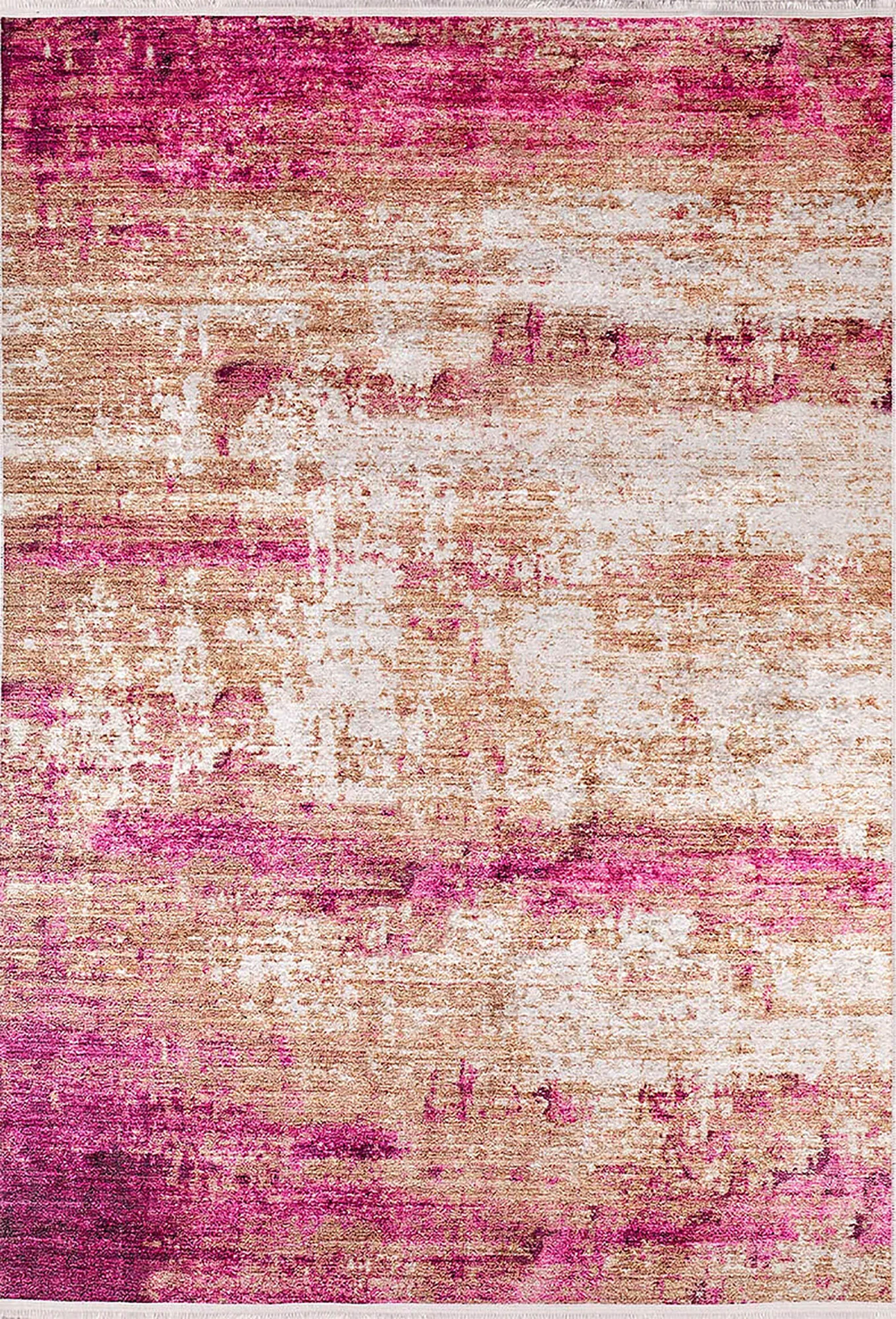 Abstract Desenli Pembe Bej Modern Halı