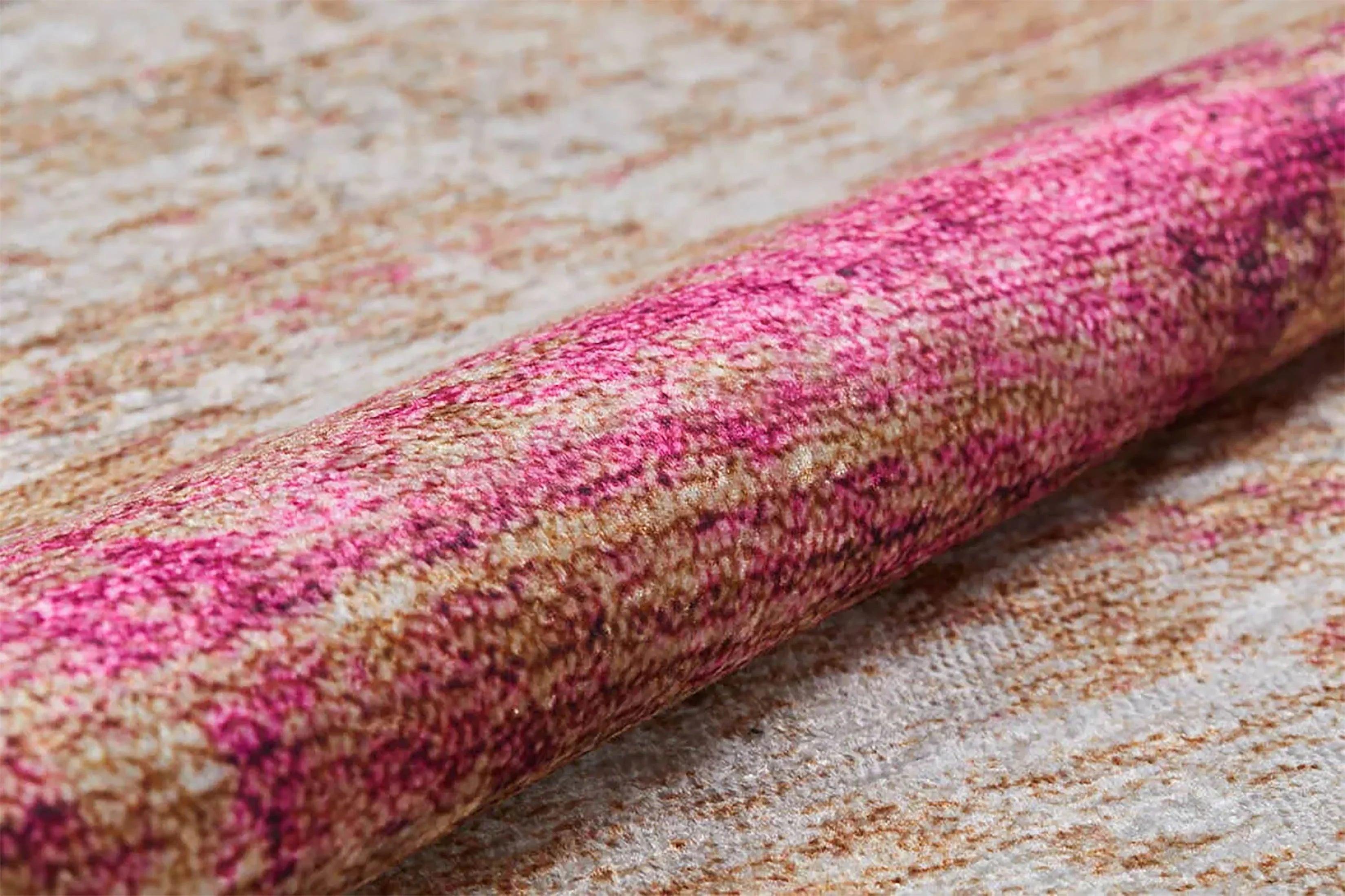 Abstract Desenli Pembe Bej Modern Halı