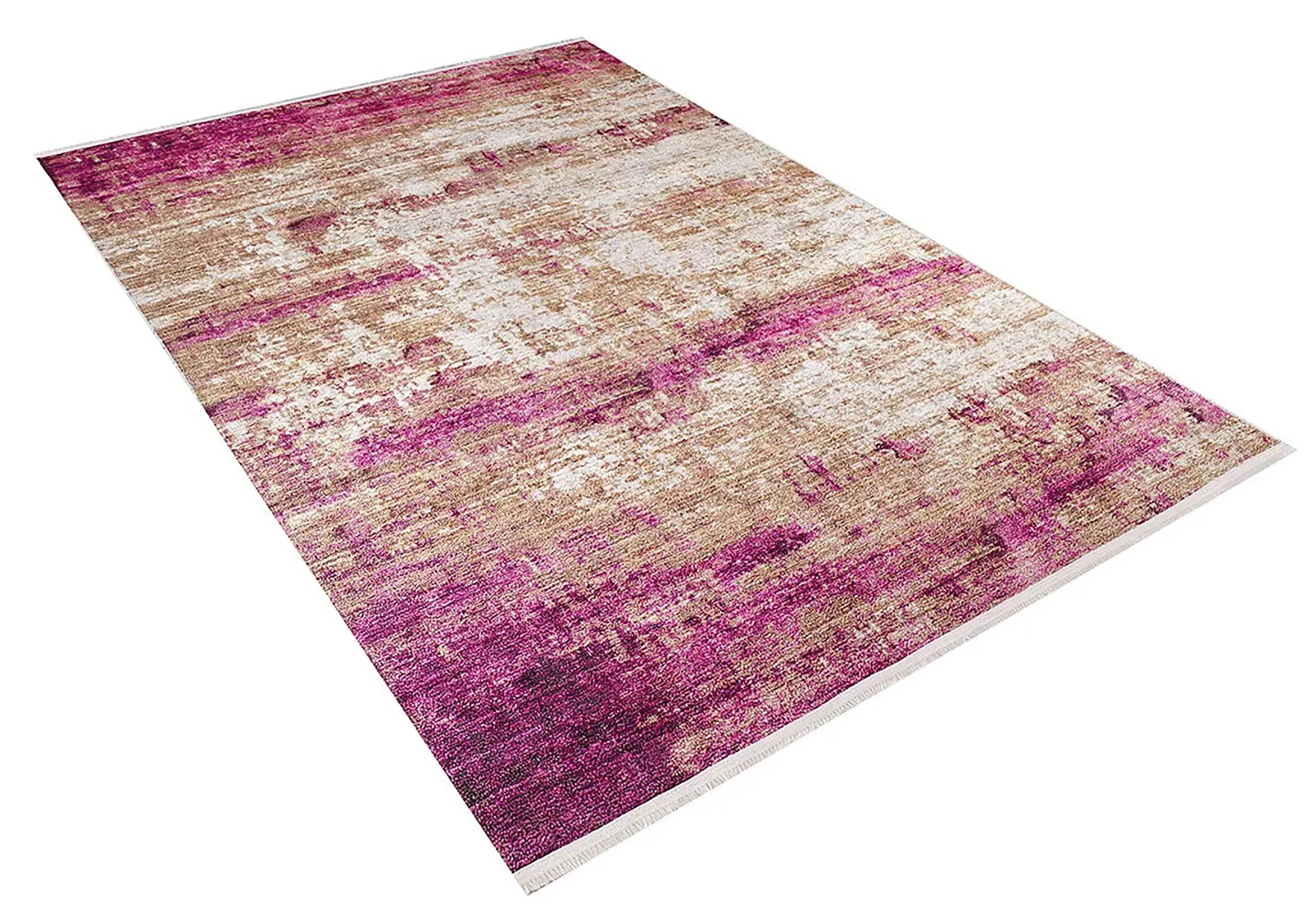 Abstract Desenli Pembe Bej Modern Halı