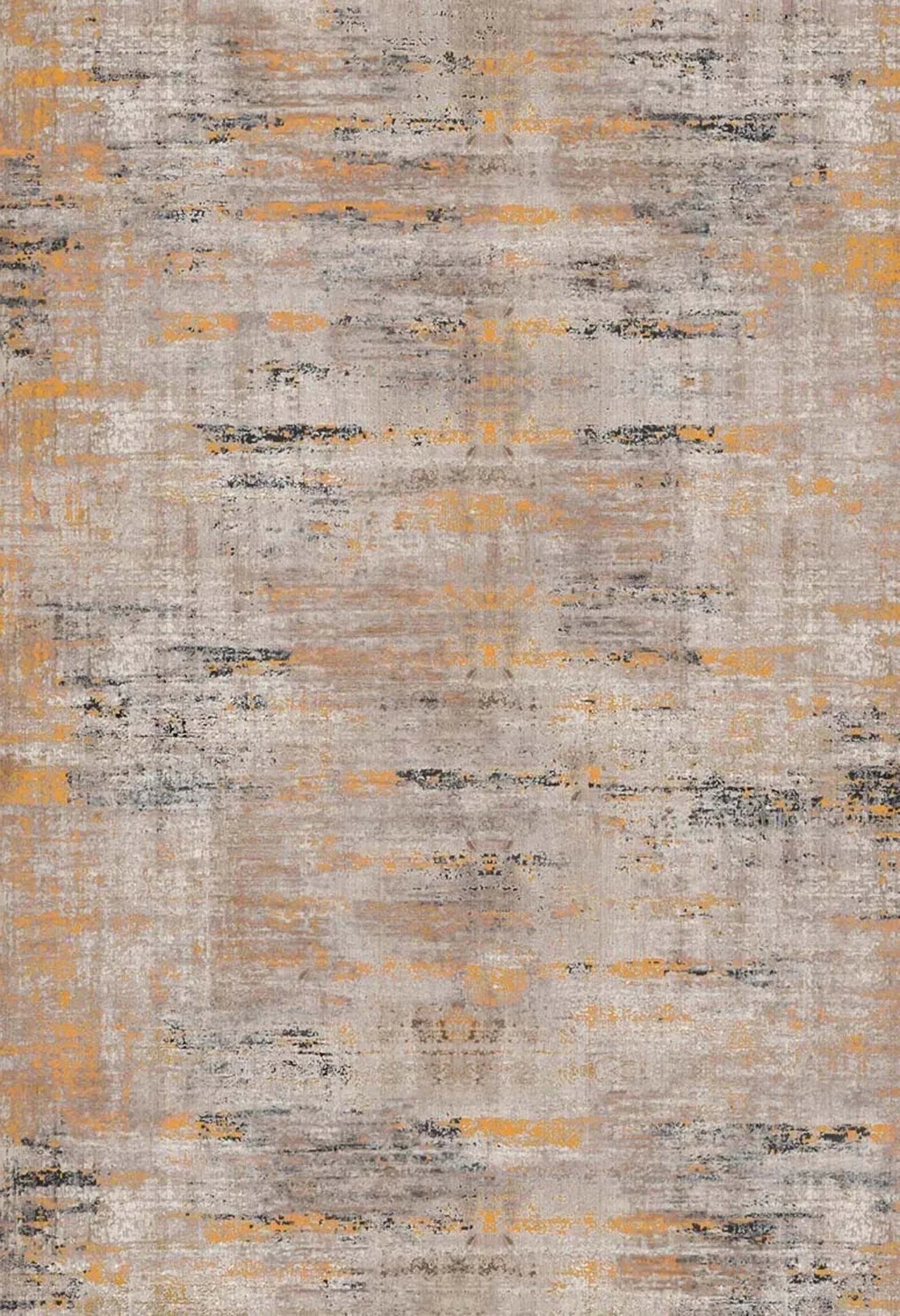 Abstract Desenli Turuncu Bej Modern Halı
