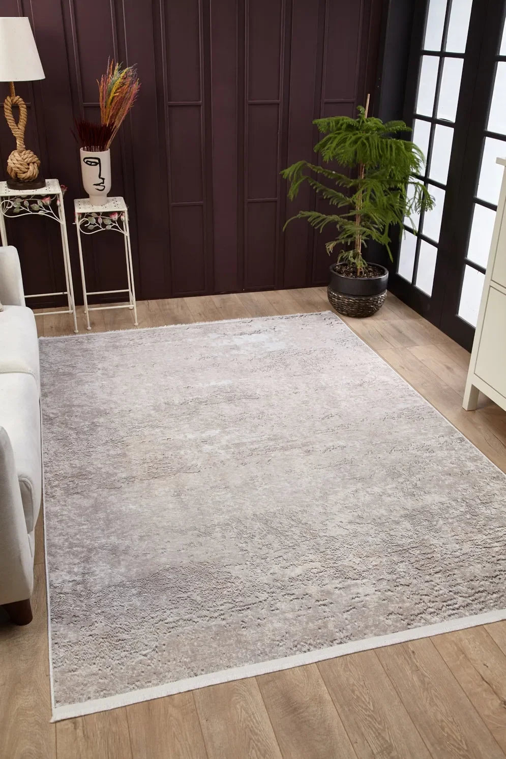 Açık Bej Krem Sade Modern Soft Halı