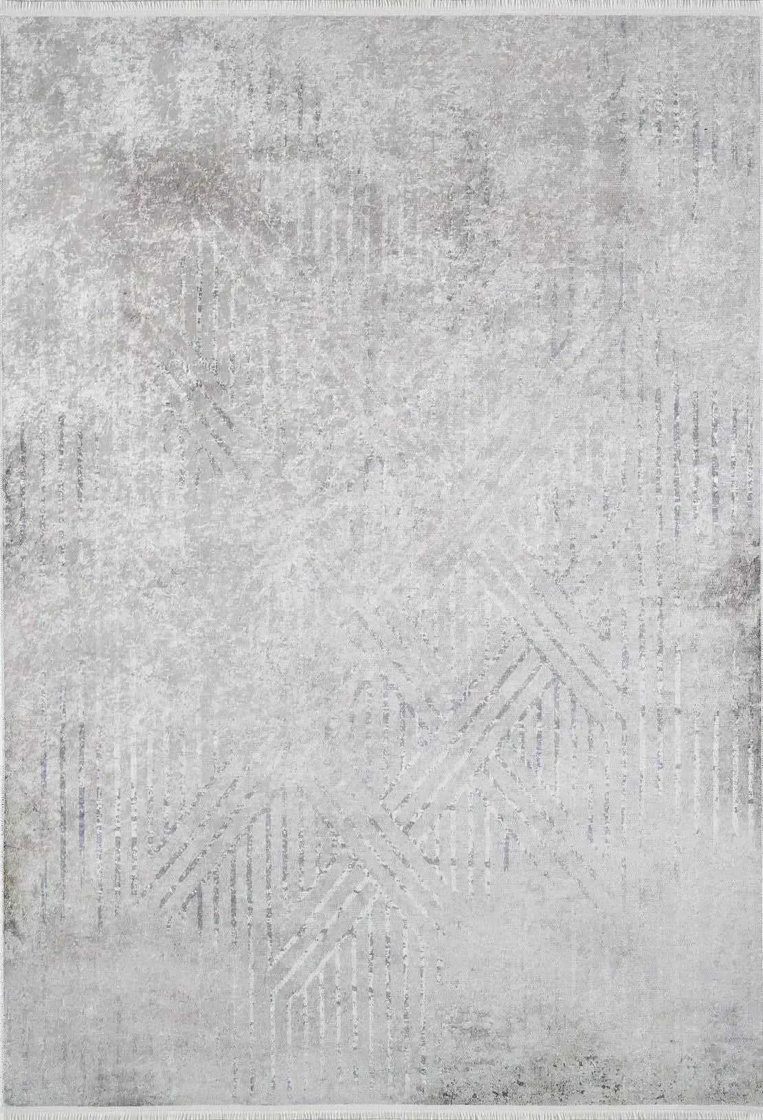 Açık Gri Krem Modern Çizgili Halı