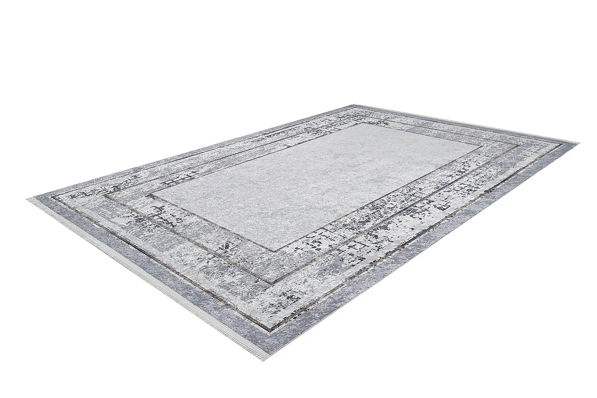 Açık Gri Modern Minimalist Çerçeveli Halı