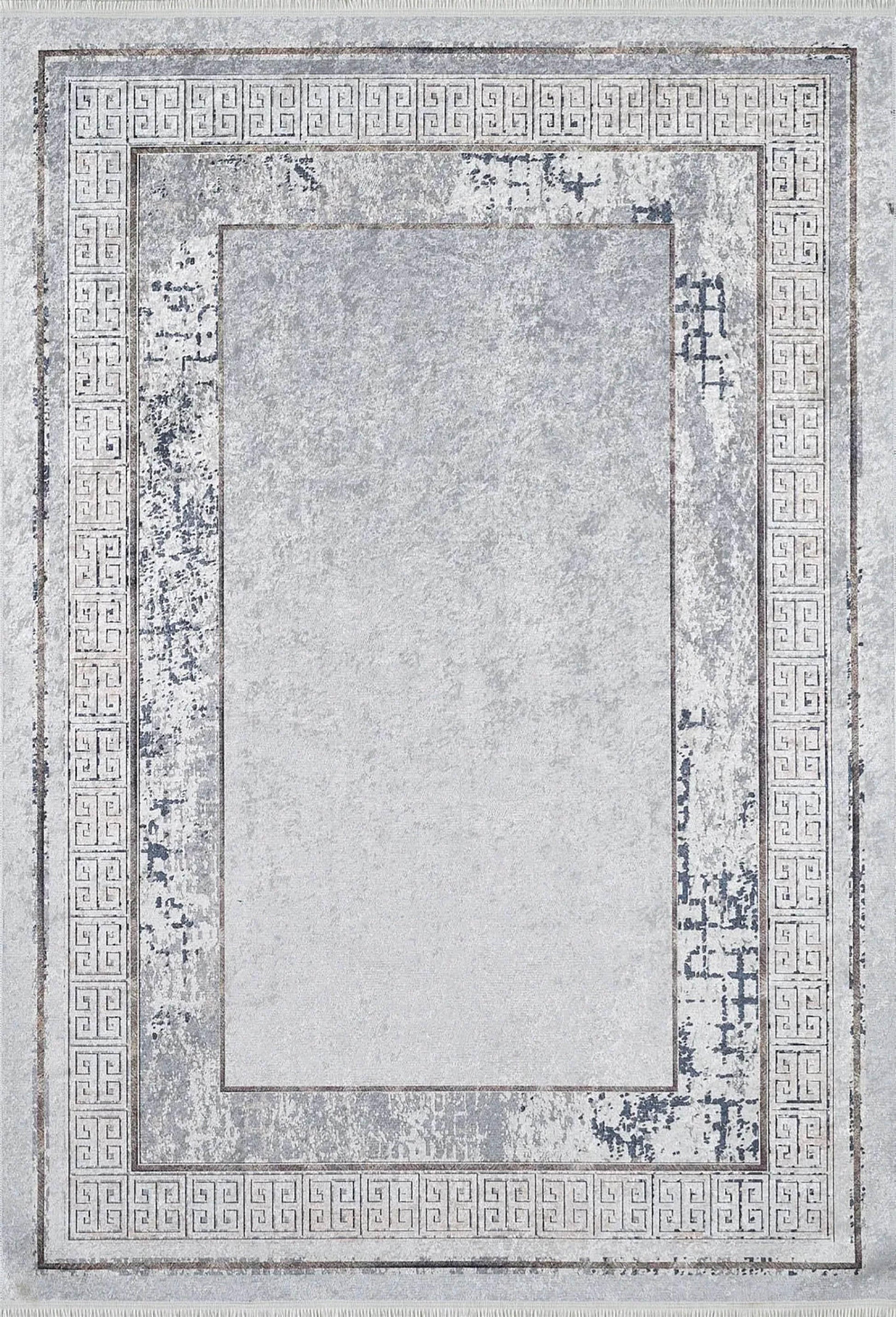 Açık Gri Modern Minimalist Kaymaz Halı