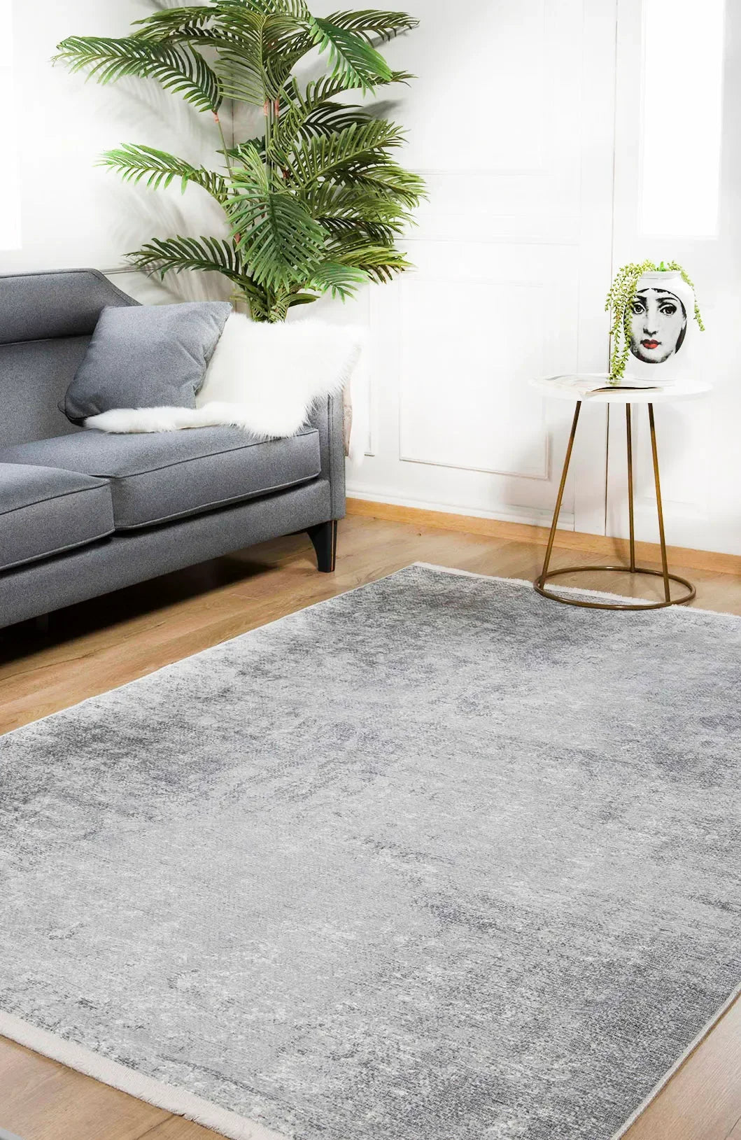 Açık Gri Sade Modern Soft Halı