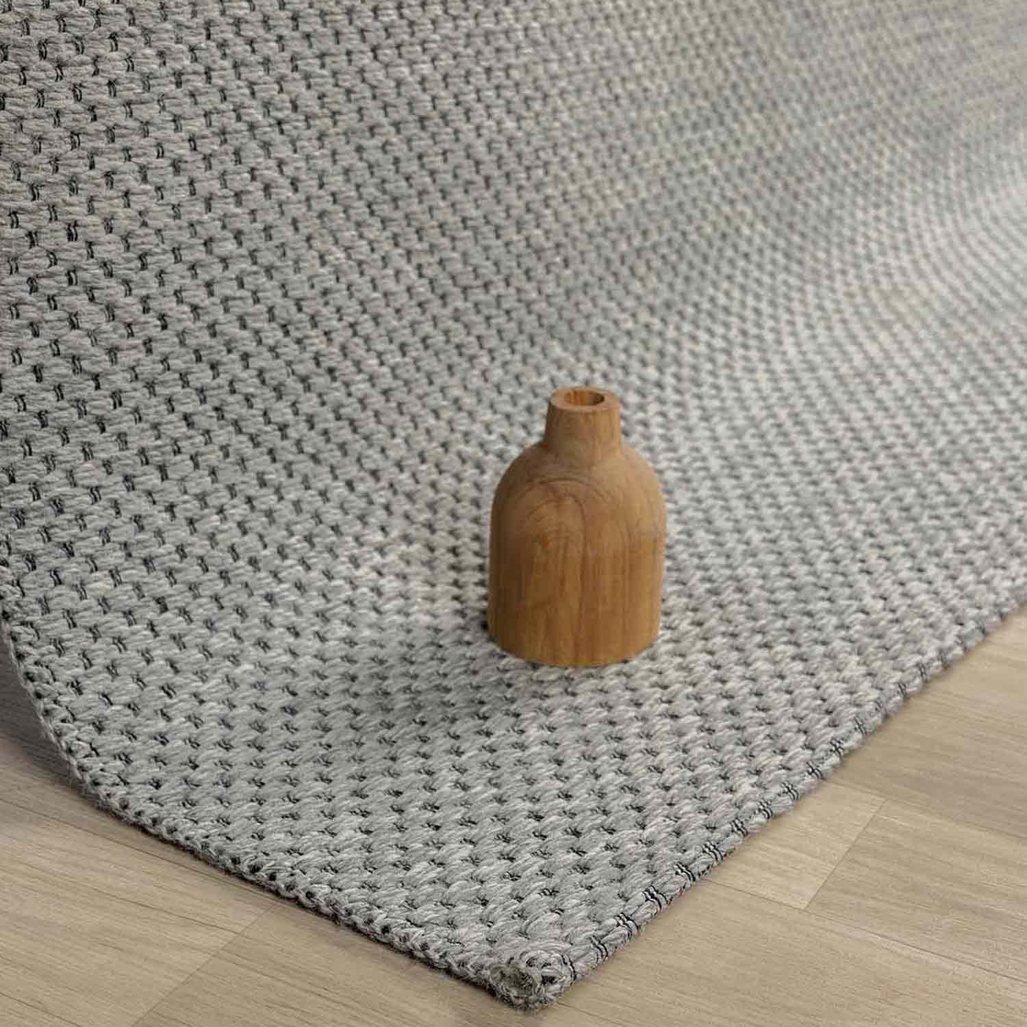 Açık Gri Siyah Melanj Noktalı Modern Halı