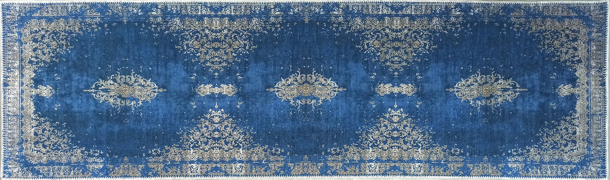Açık Mavi Lacivert Vintage Halı