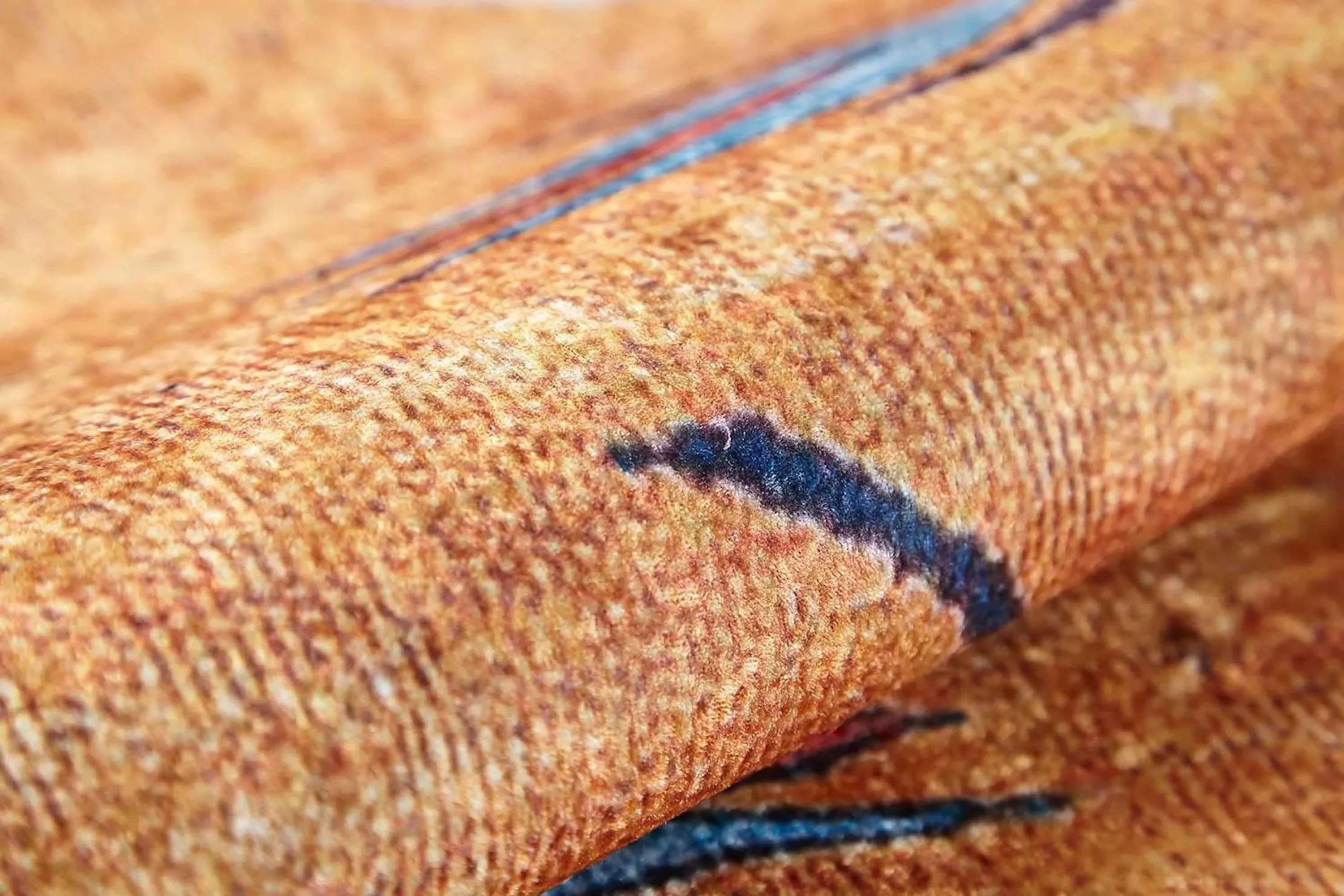 Açık Mavi ve Turuncu Yaprak Desenli Anadolu Kilim Halı