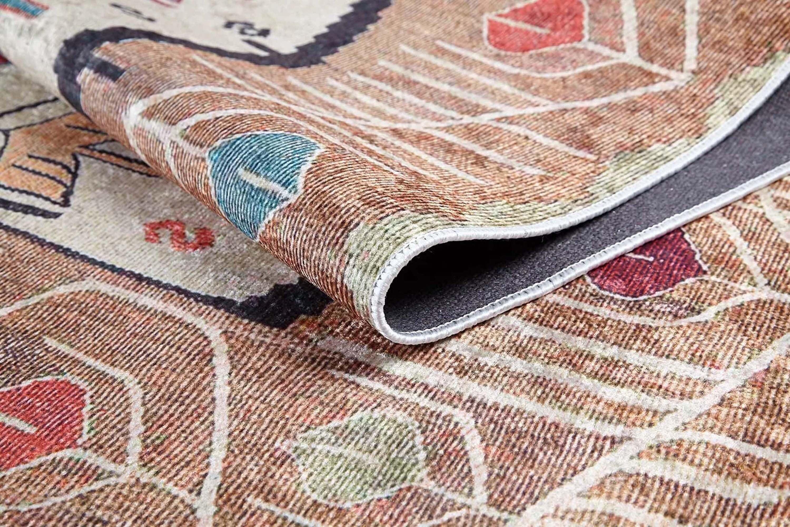 Açık Turuncu Bej Eskitme Kilim Halı