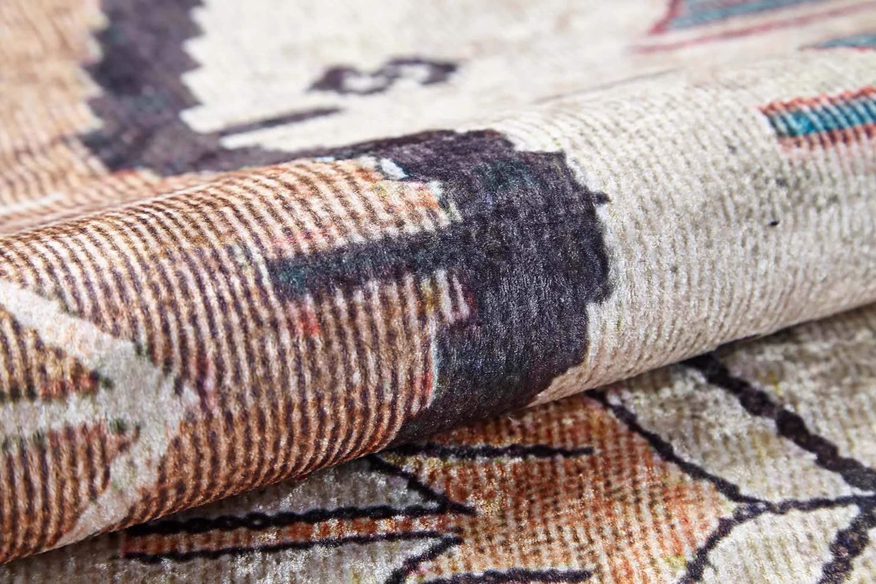 Açık Turuncu Bej Eskitme Kilim Halı