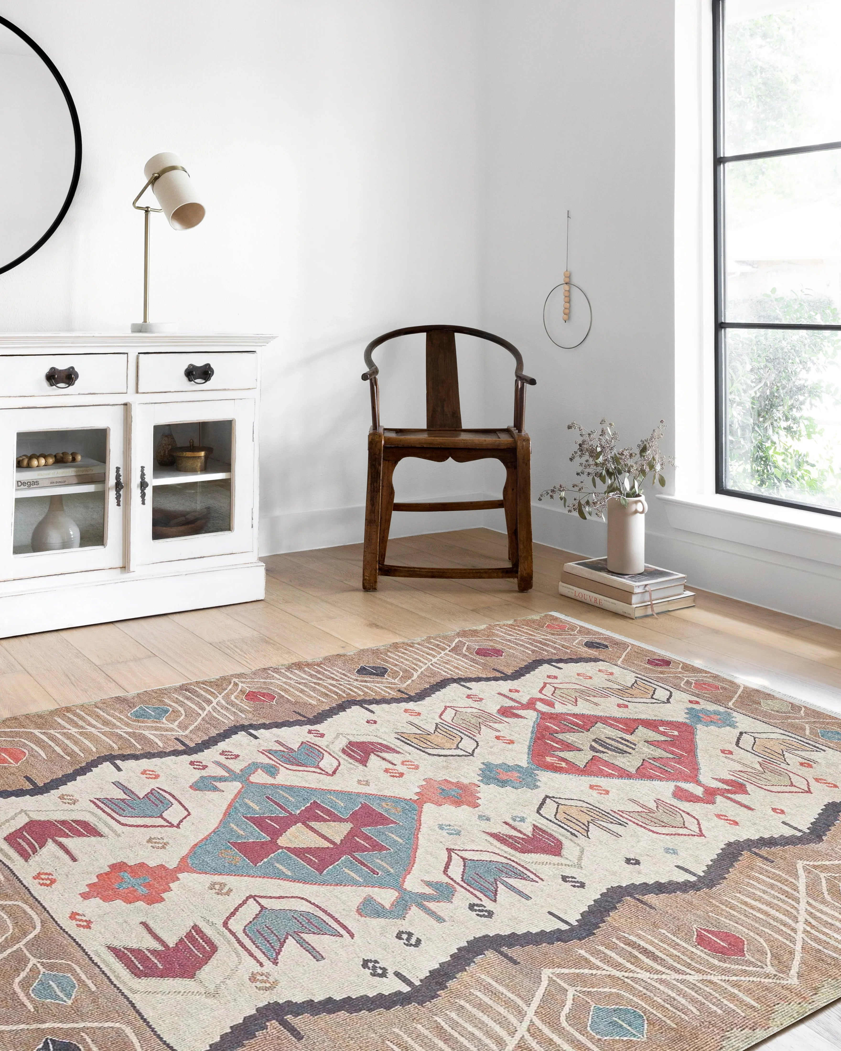 Açık Turuncu Bej Eskitme Kilim Halı